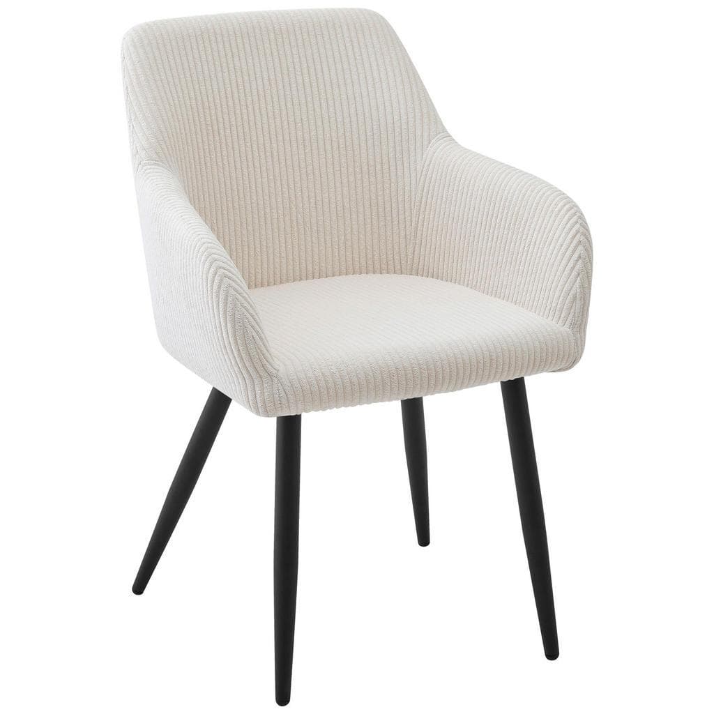Ti'me Armlehnstuhl Schwarz Beige Metall Textil Esszimmer