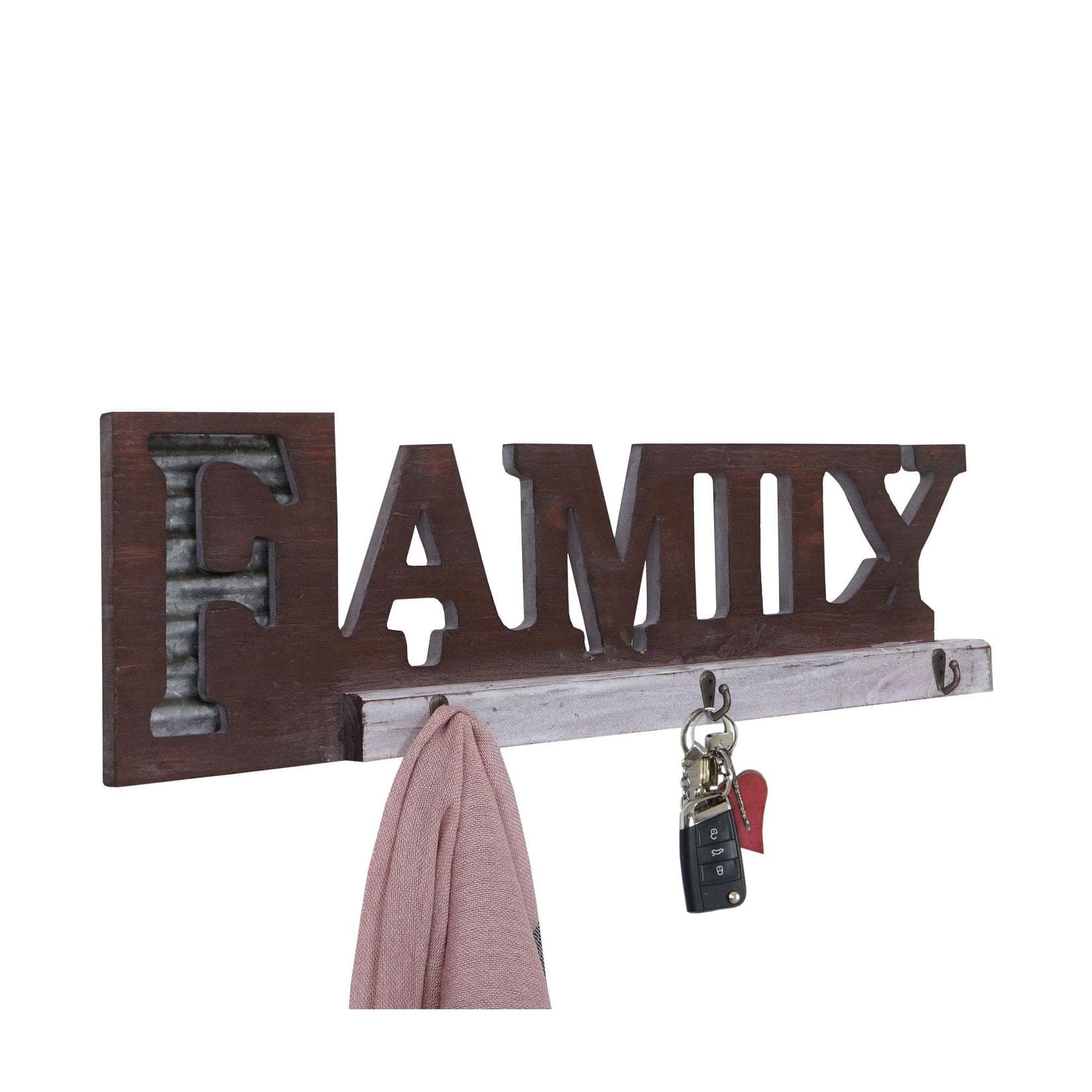 Wandgarderobe MCW-A91 Family Garderobenpaneel Landhaus Holz Metall