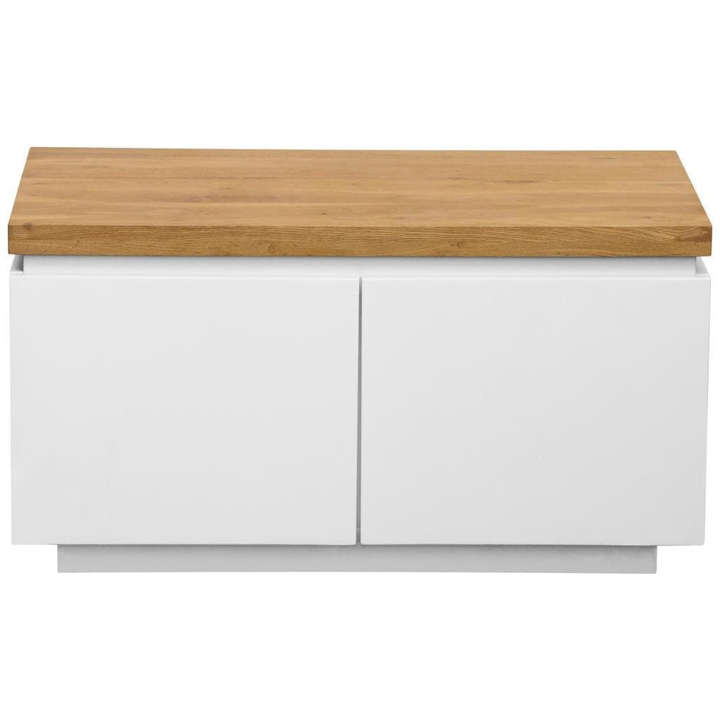 Novel Garderobenbank Weiß Eiche Holz 80x43x41.5 cm