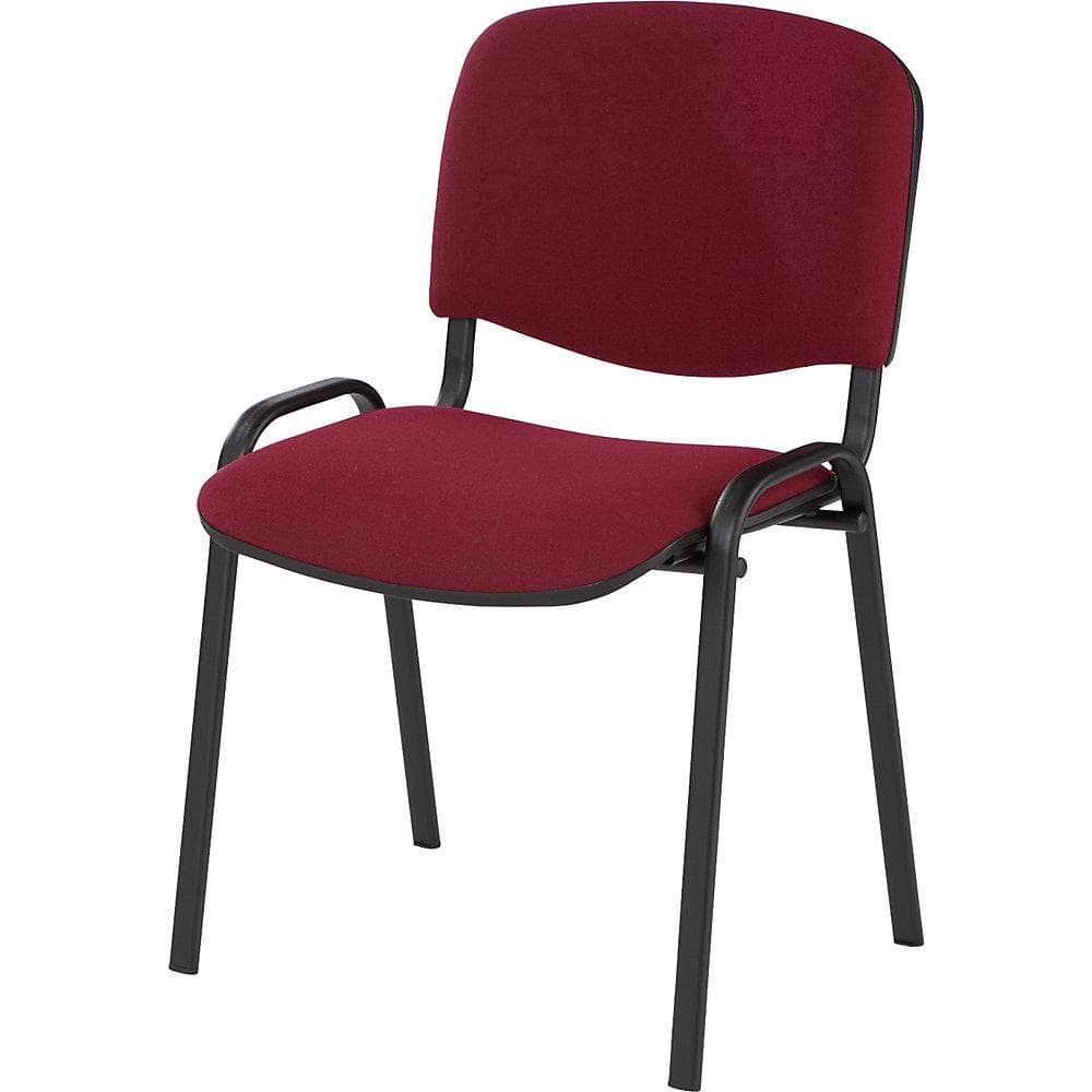 kaiserkraft Besucherstuhl Stapelbar Schwarz/Bordeaux VE 2 Stk