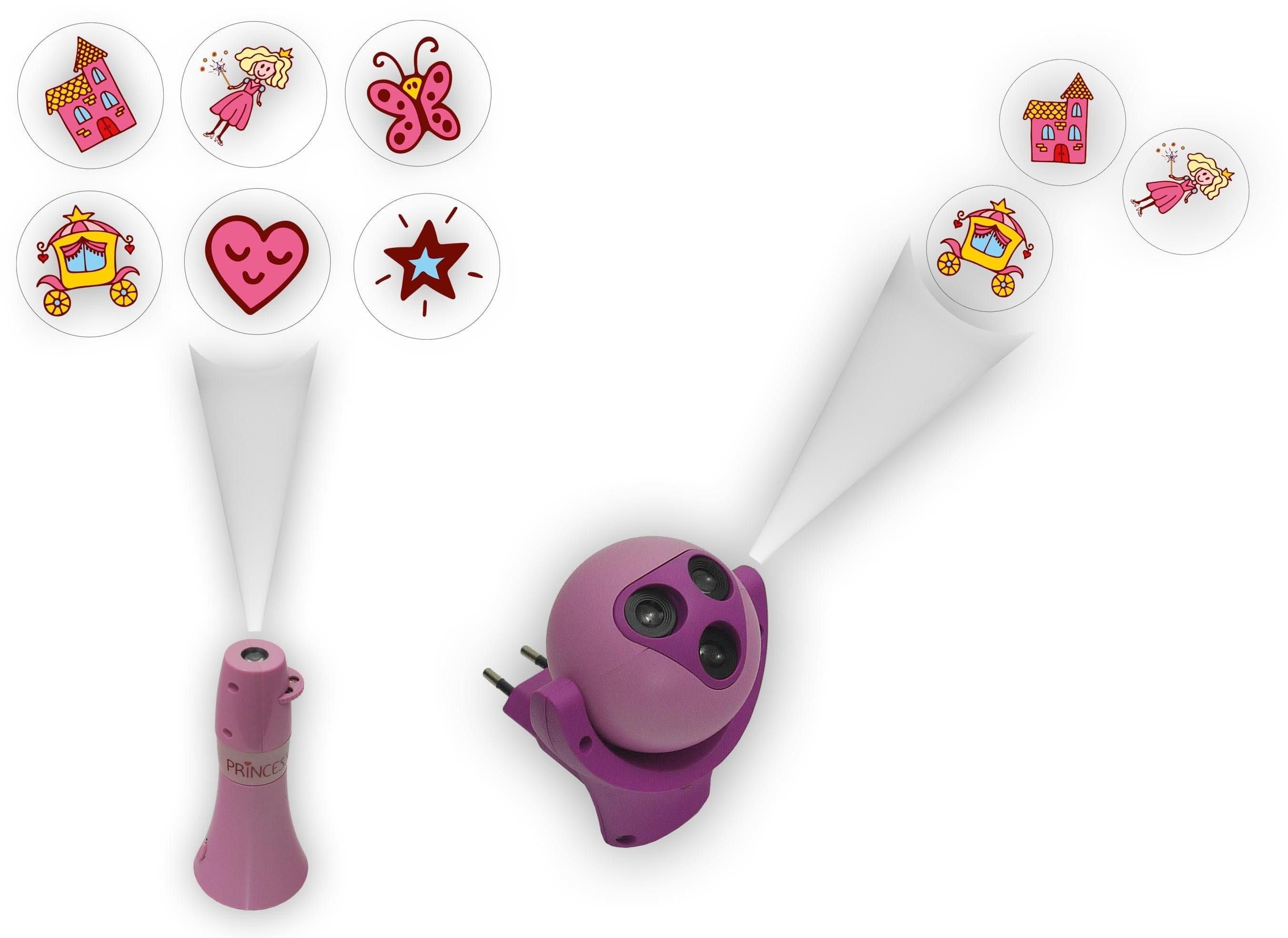 NIERMANN LED Nachtlicht Prinzessin Set Rosa mit Taschenprojektor