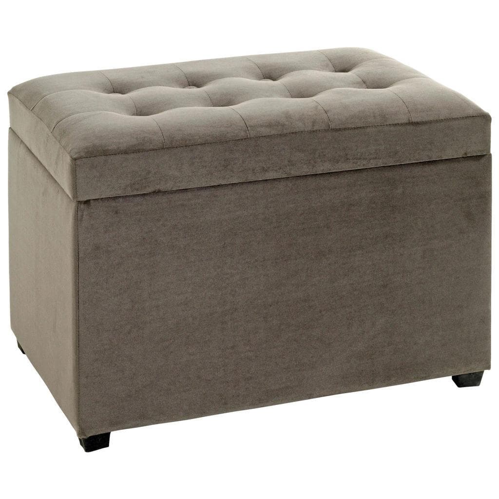 Truhenbank Graubraun Textil Esszimmer