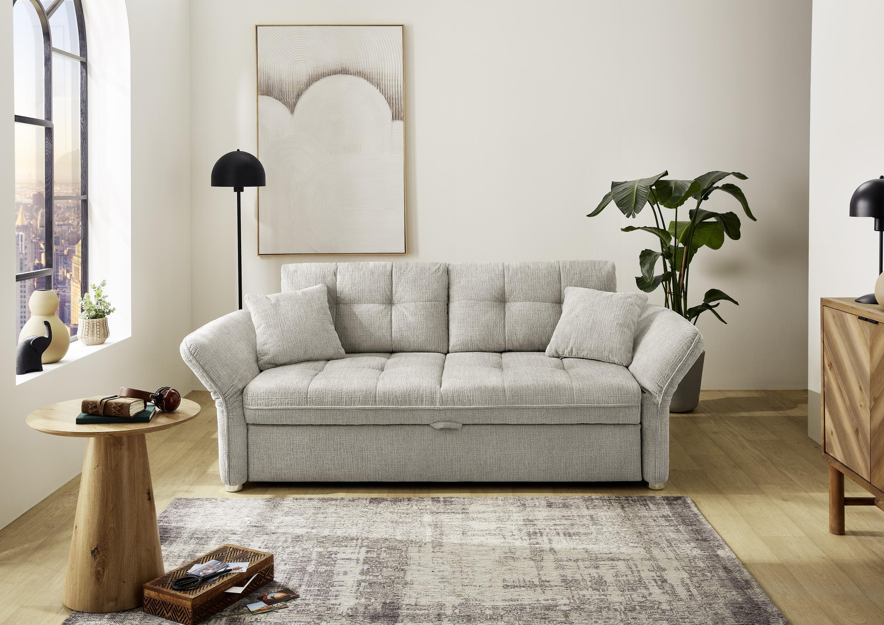 Schlafsofa Leon Jockenhöfer Gruppe Grau mit Bettfunktion