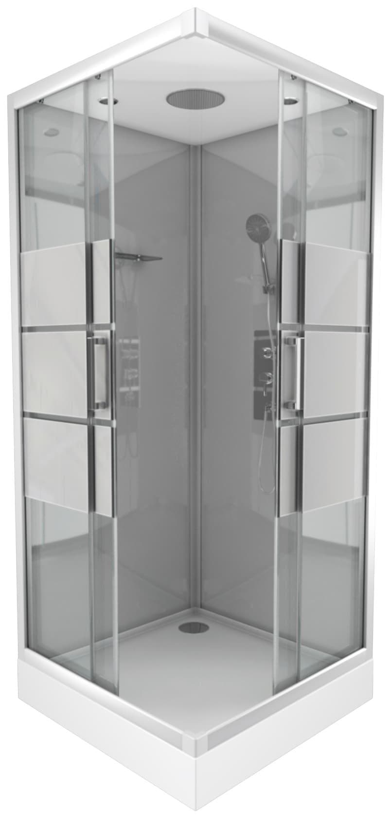 MARWELL Grey River 2 Square Komplettdusche Grau mit Armaturen