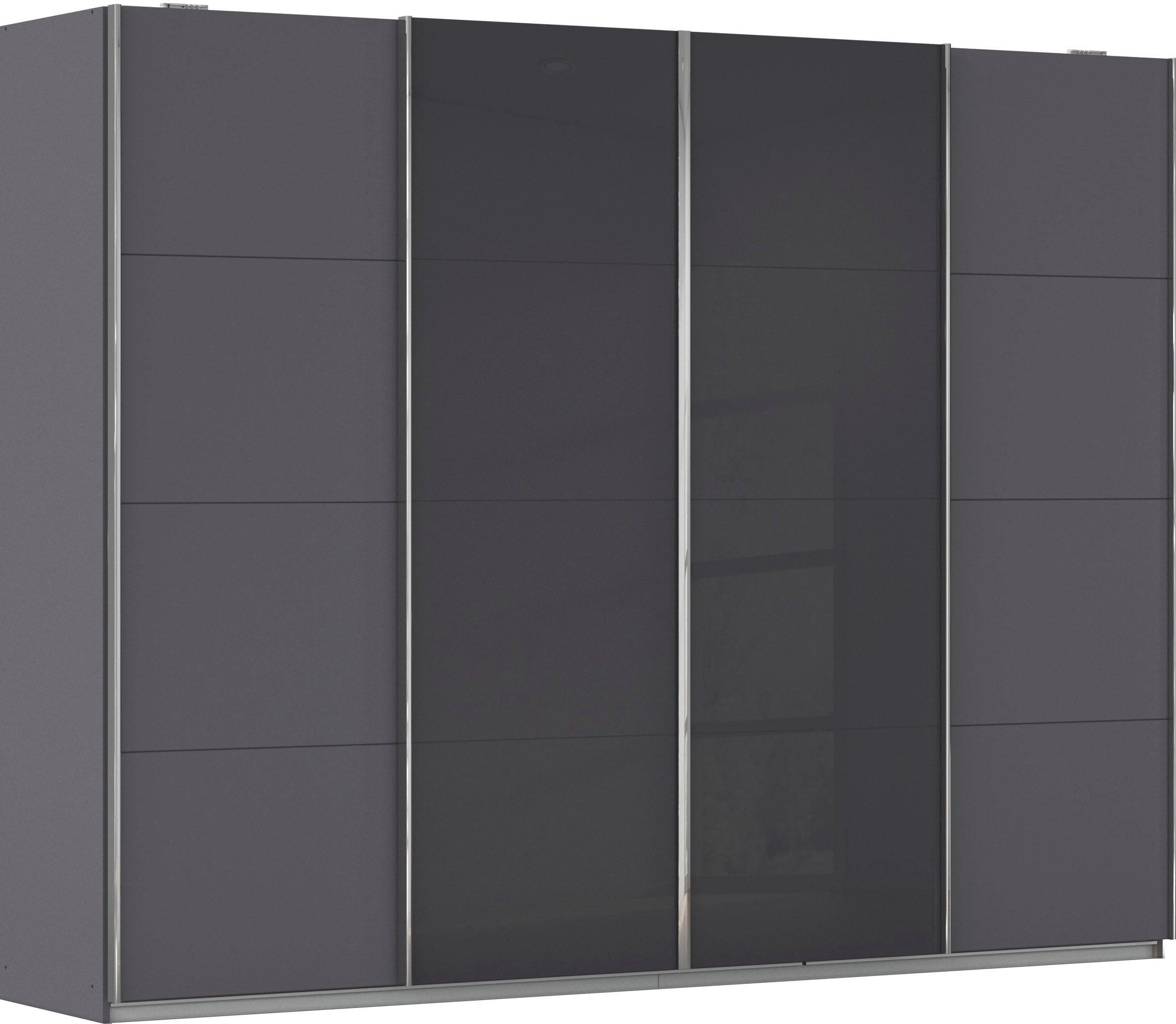 Rauch Schwebetürenschrank SYNCRONO Grau Metall Glas