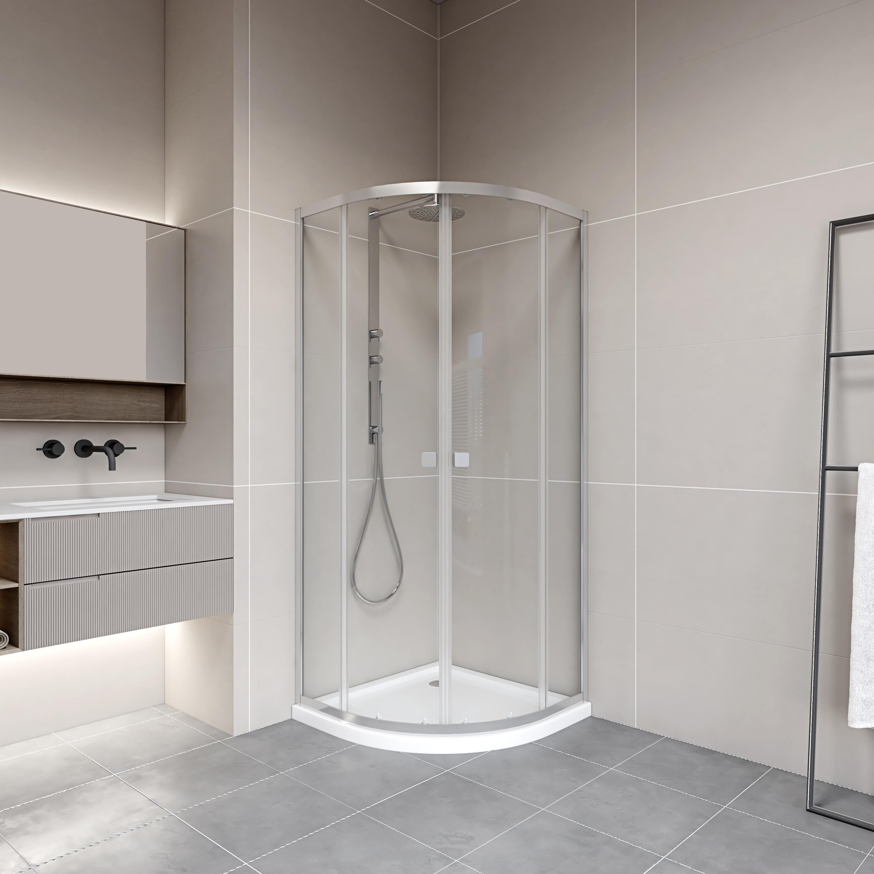 MARWELL LEEDS II Runddusche Weiß 80x80x190cm