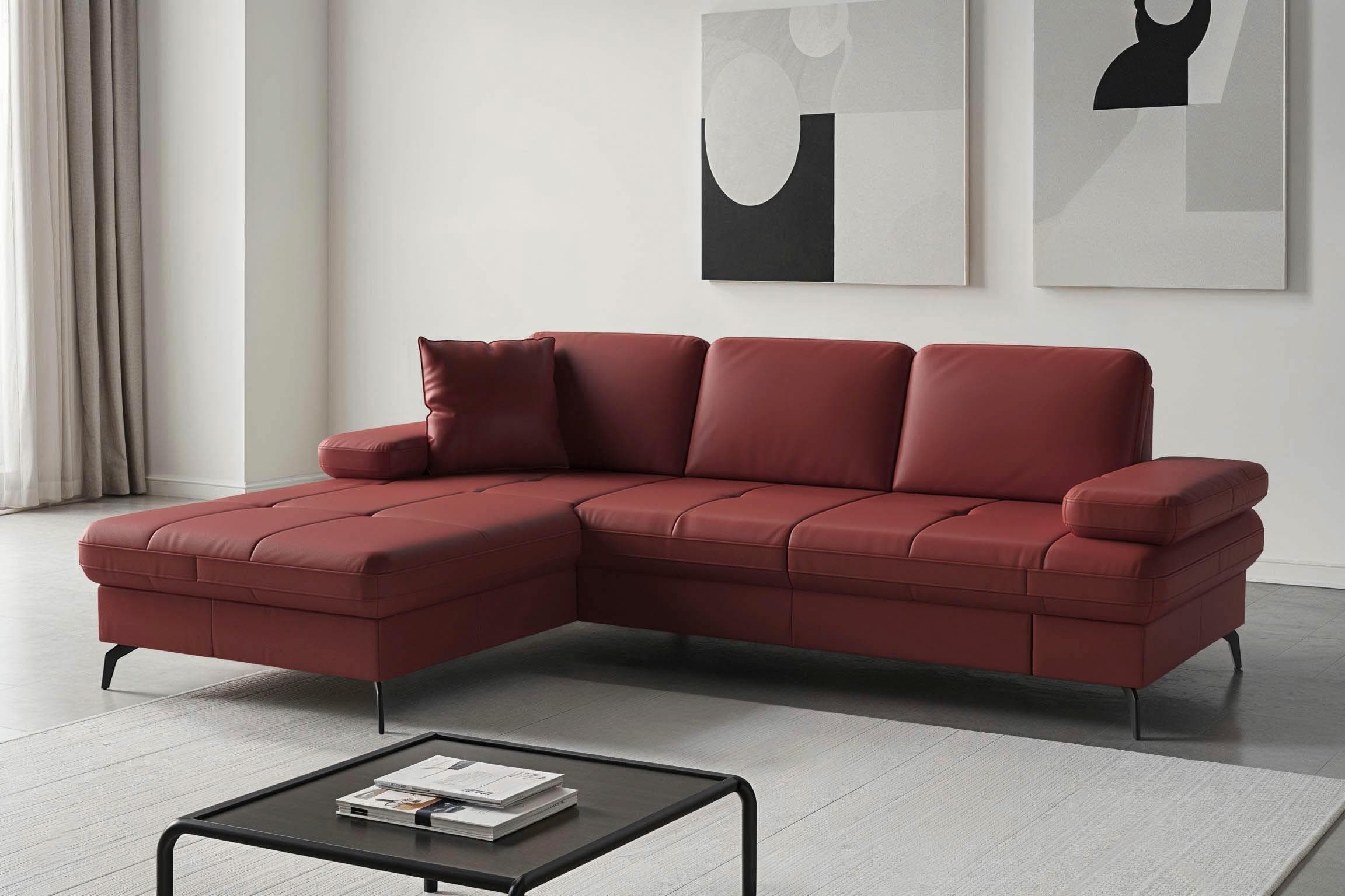 Sit & More Ecksofa Morris Jubi Merlot mit Recamiere