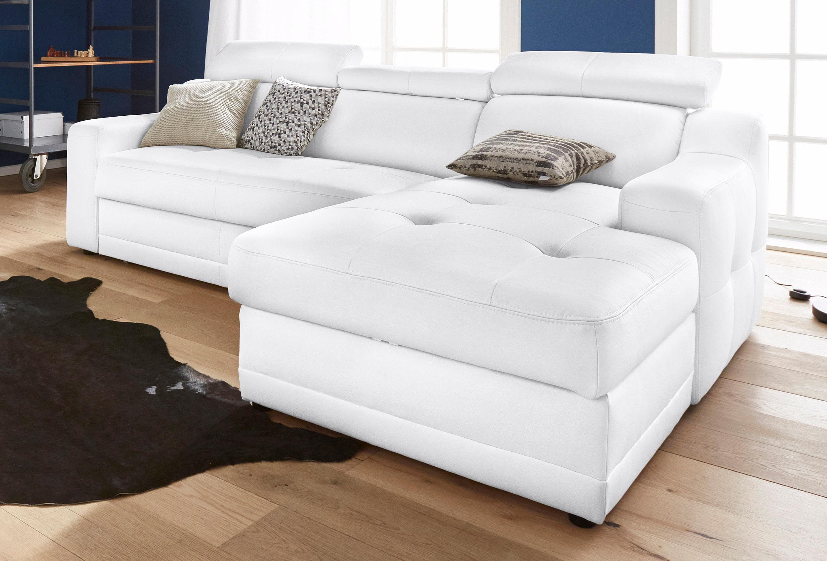 exxpo Ecksofa Lotos mit Bettfunktion und Naturleder