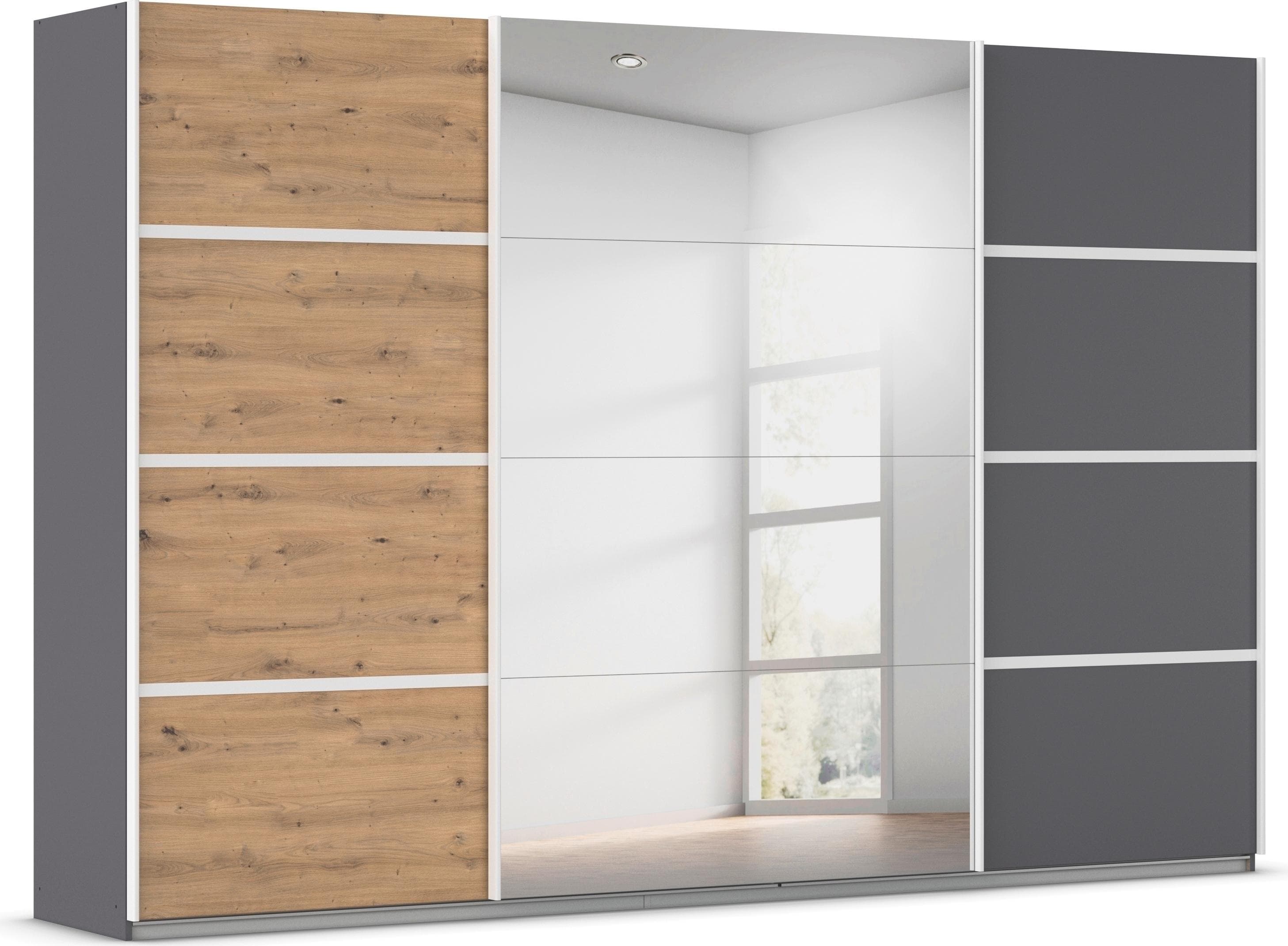 Rauch Avola Schwebetürenschrank: Modernes Design mit Spiegel & Chrom