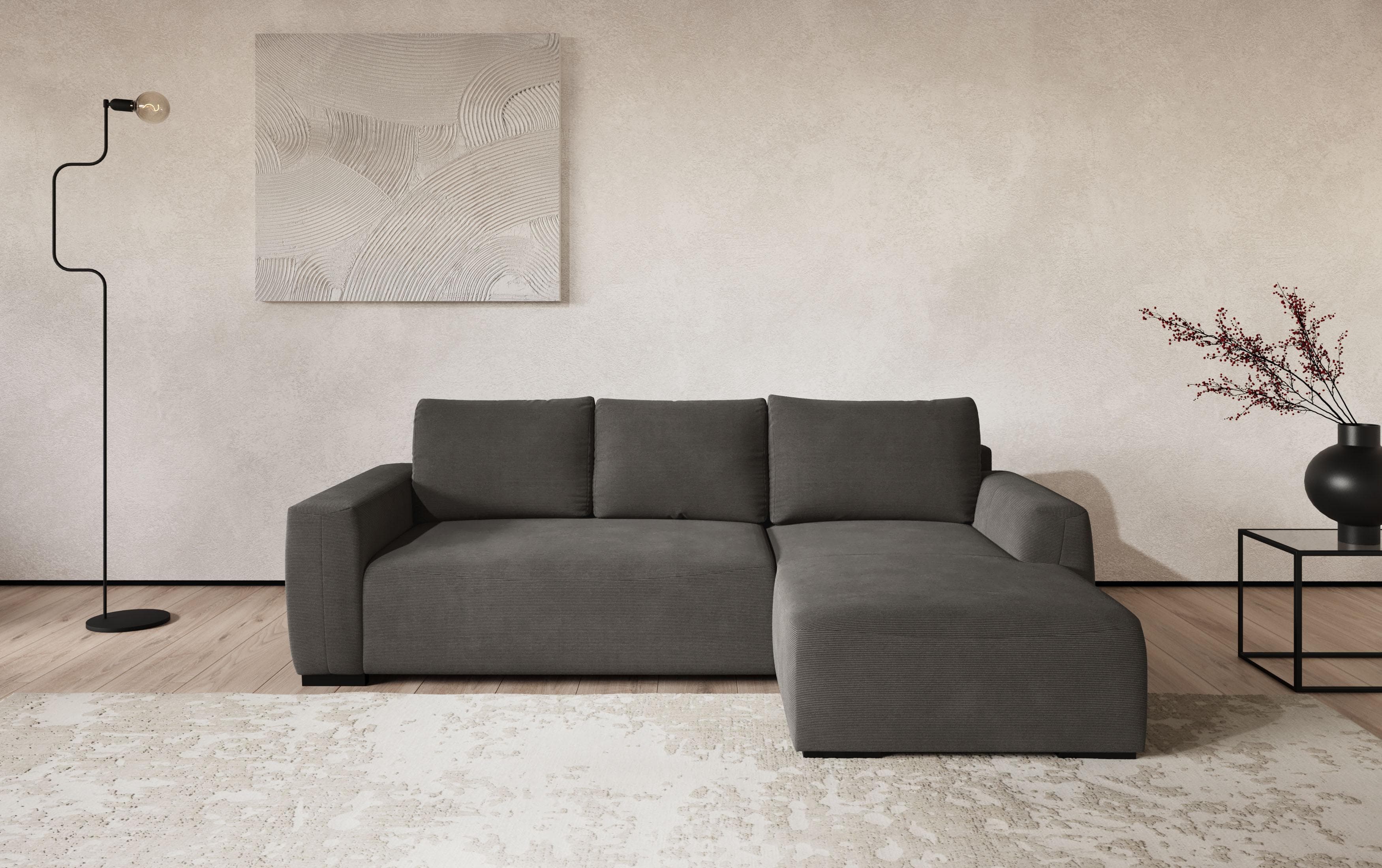 COTTA Ecksofa Giro L-Form Recamiere Anthrazit Cord