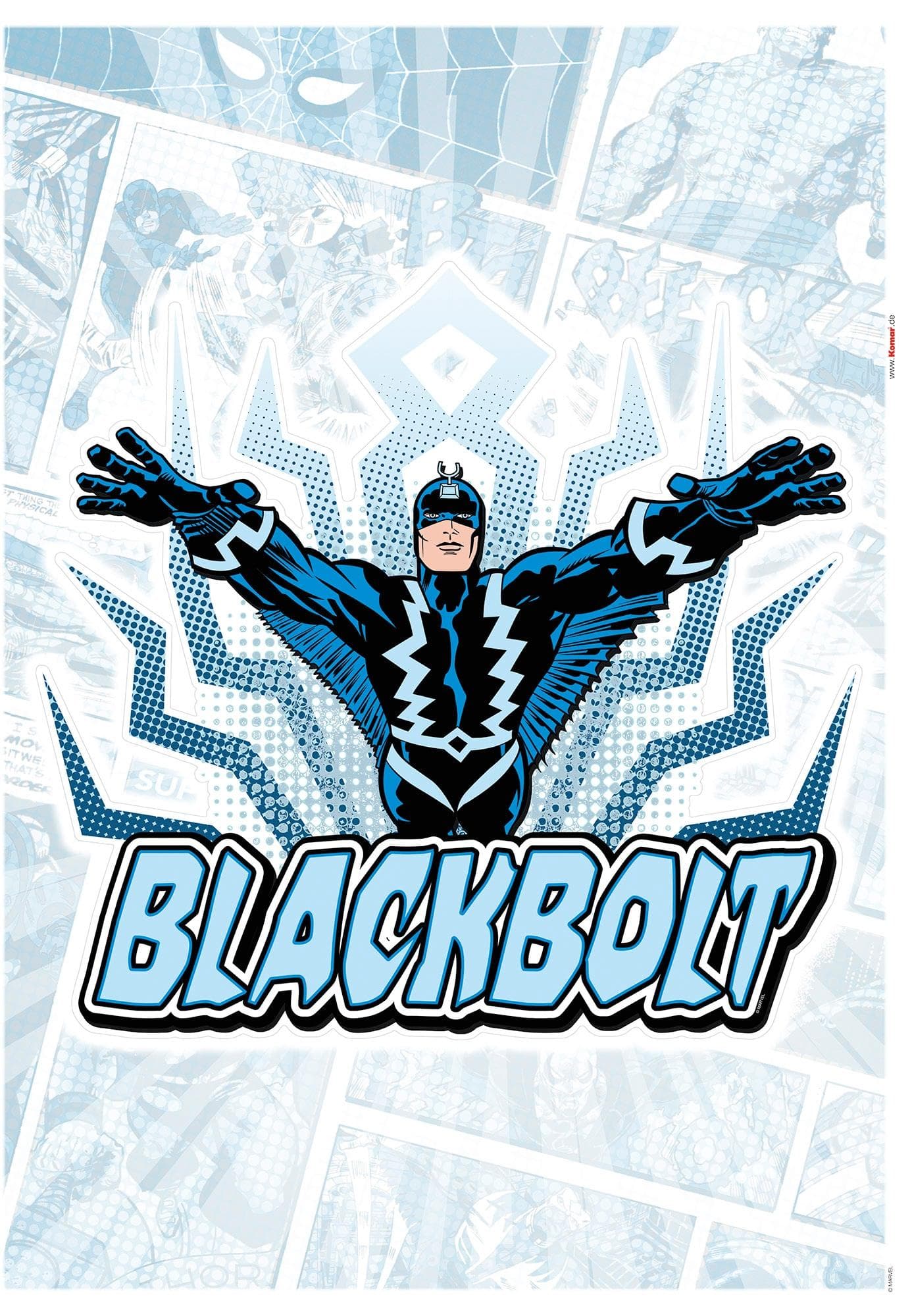 Wandtattoo Blackbolt Marvel Comic Classic 50x70 cm schwarz blau