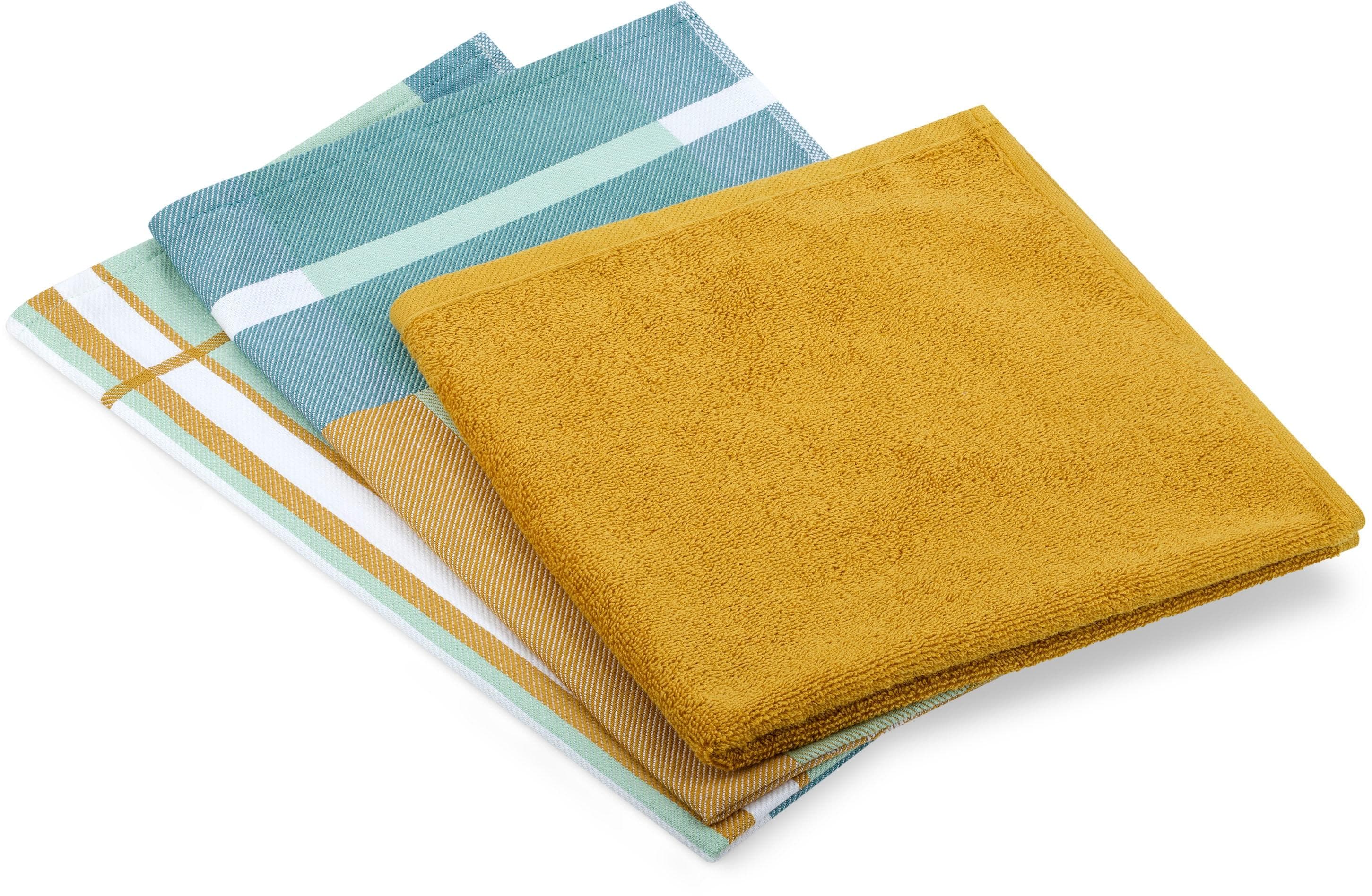 ROSS Geschirrtuch 3er-Set Grün 100% Baumwolle