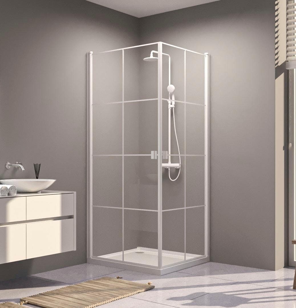 MARWELL Eckdusche Clean line Weiß mit Eckeinstieg