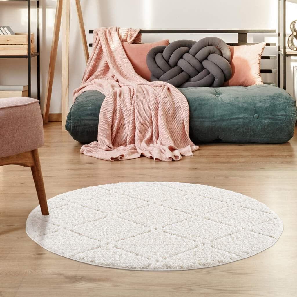 CARPET CITY Hochflor-Teppich Focus 2997 Beige Rund 200cm