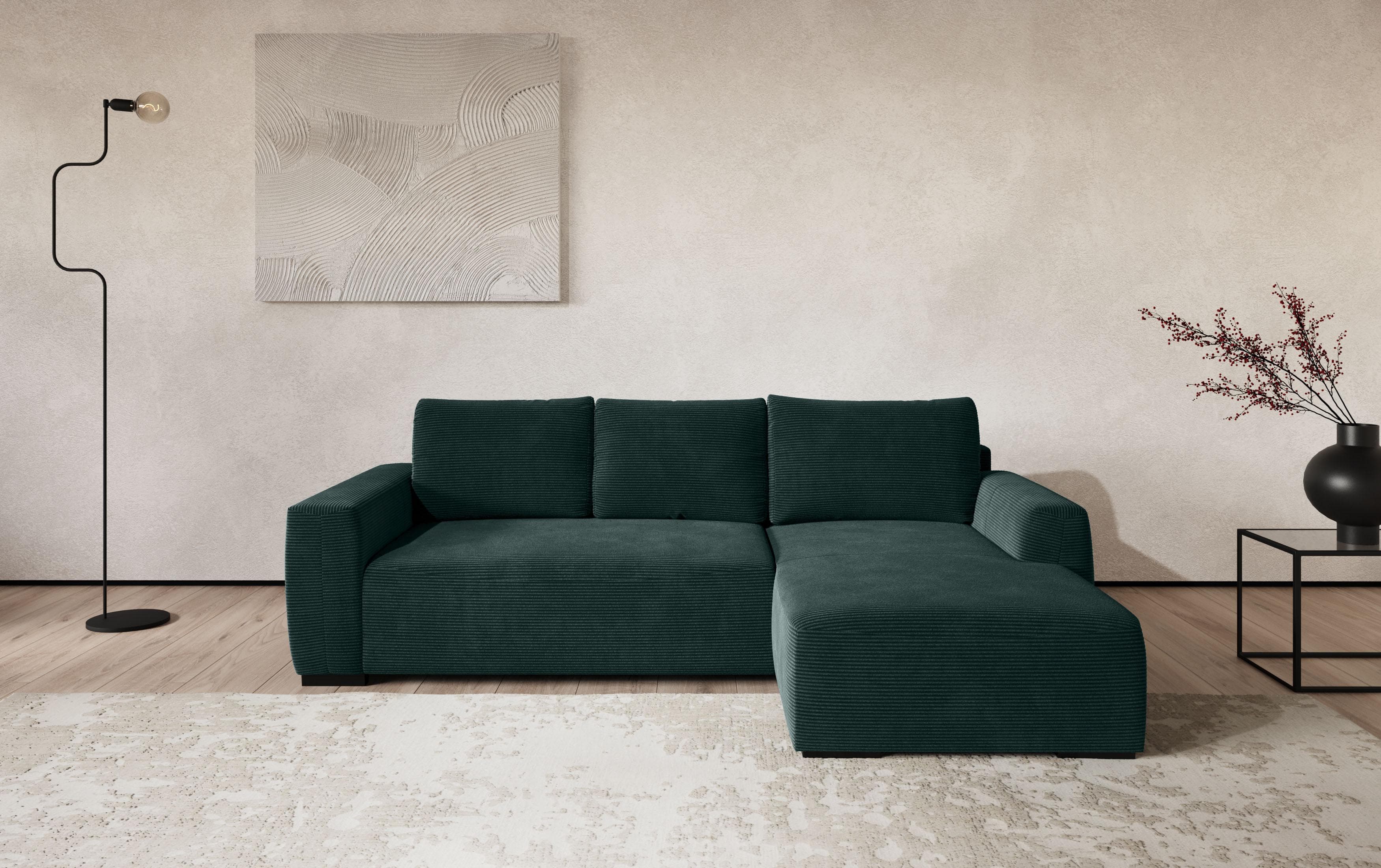 COTTA Ecksofa Giro L-Form Recamiere hunter Cord