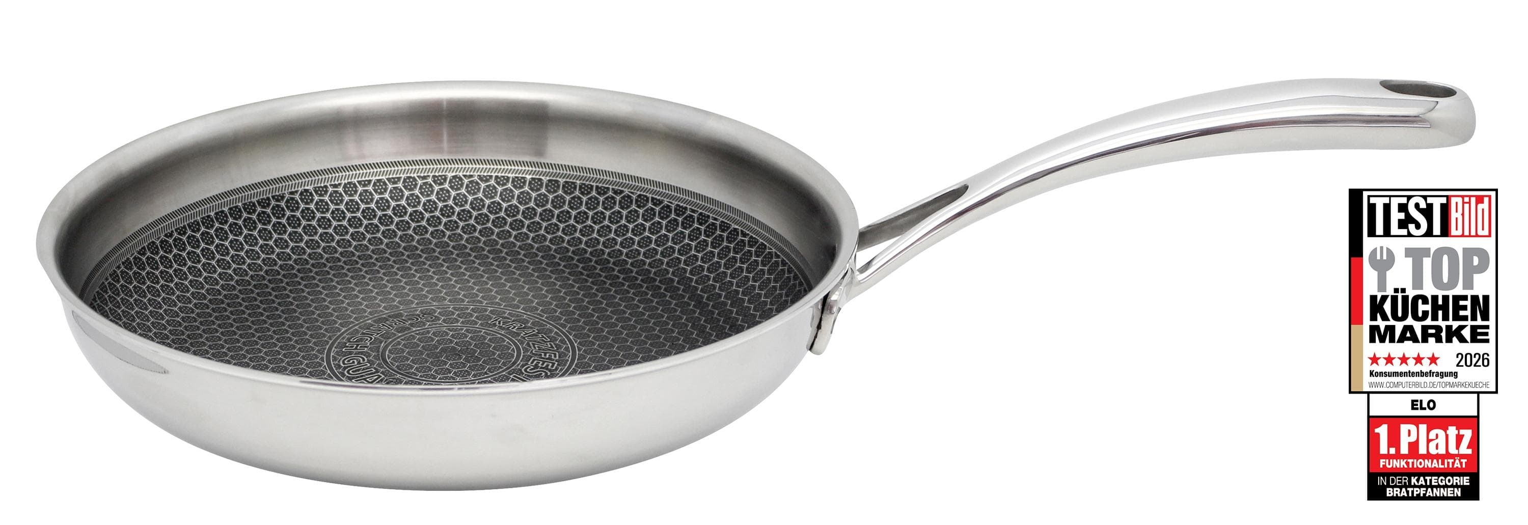 Bratpfanne ELO PREMIUM Relief Evolution Silber Edelstahl Induktion