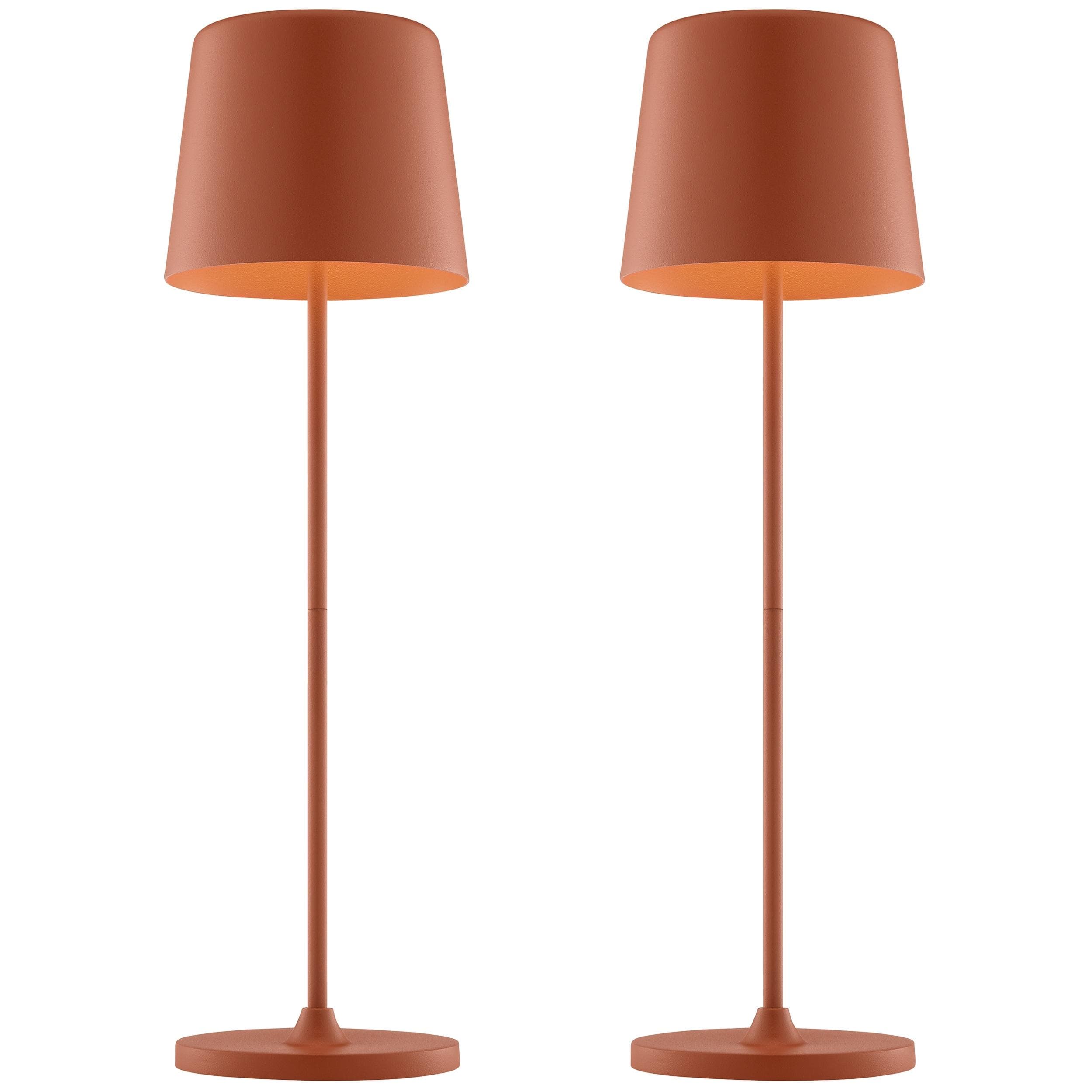 BRILLIANT LED Tischleuchte Kaami - mobile LED Außen Akku Tischlampe 2er-Set terracotta