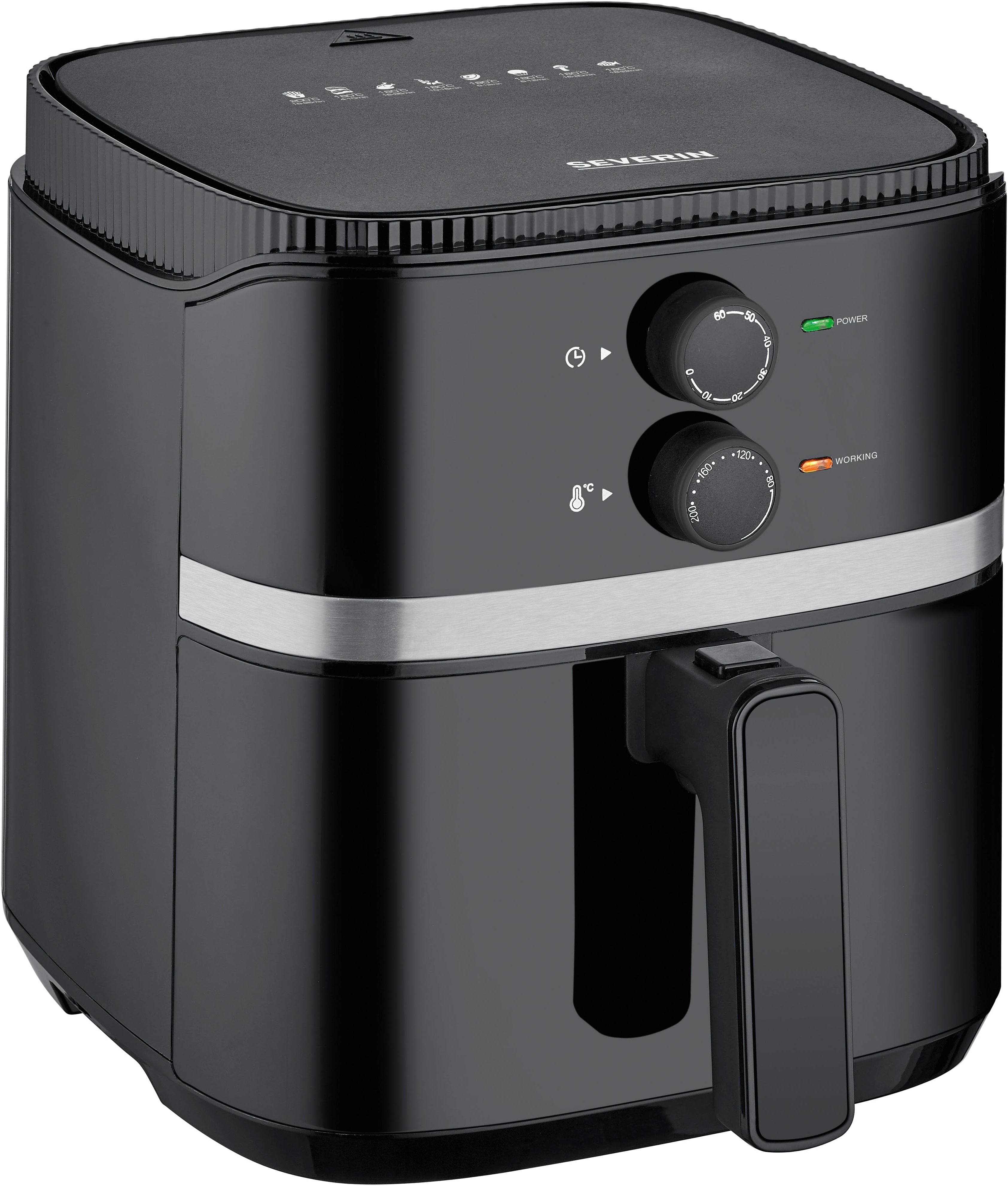 SEVERIN Heißluftfritteuse FR 2452 Schwarz mit 8 Programmen