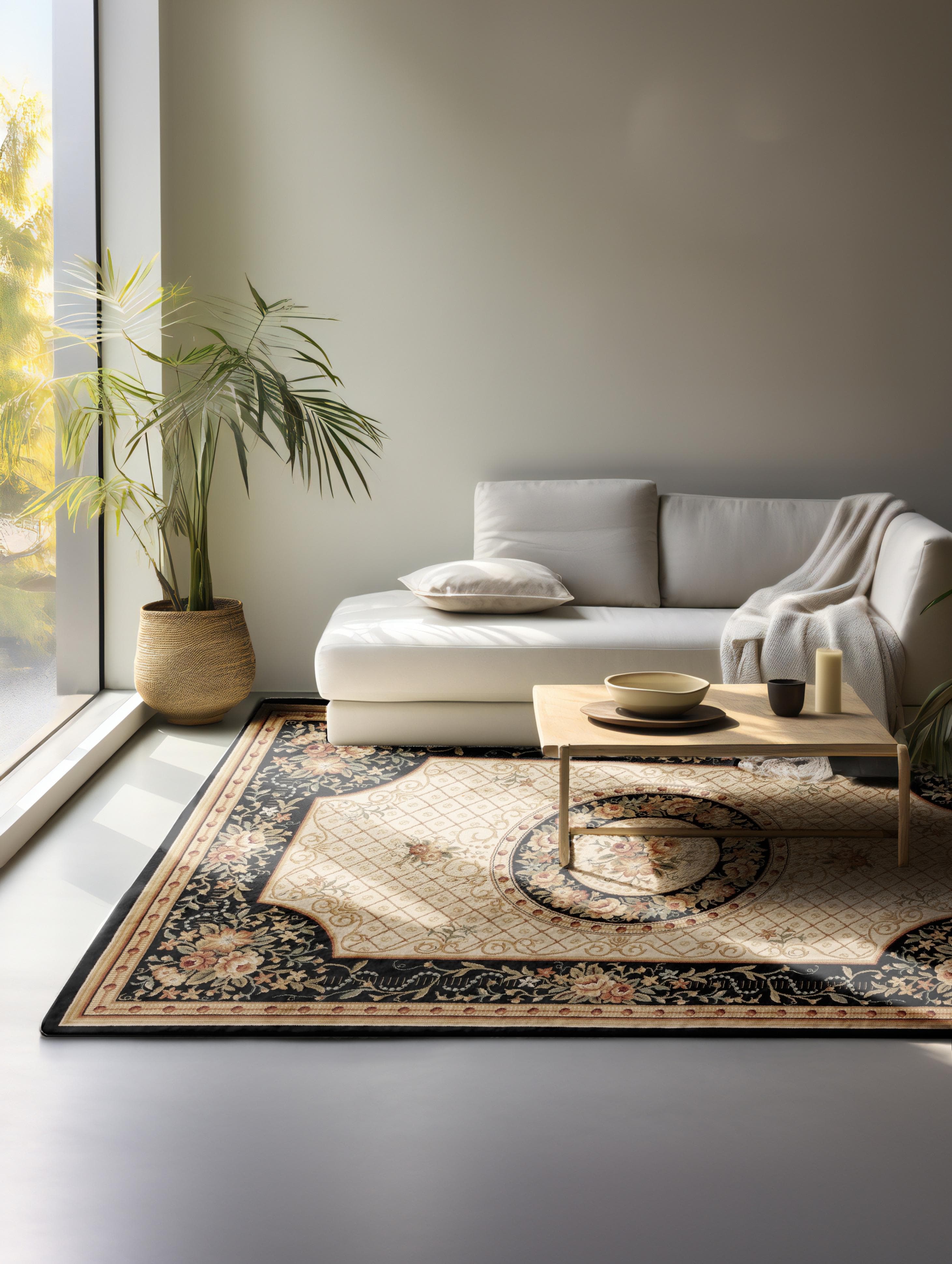 NORTHRUGS Teppich Adraskan Schwarz/Creme Orientalisch Polypropylen