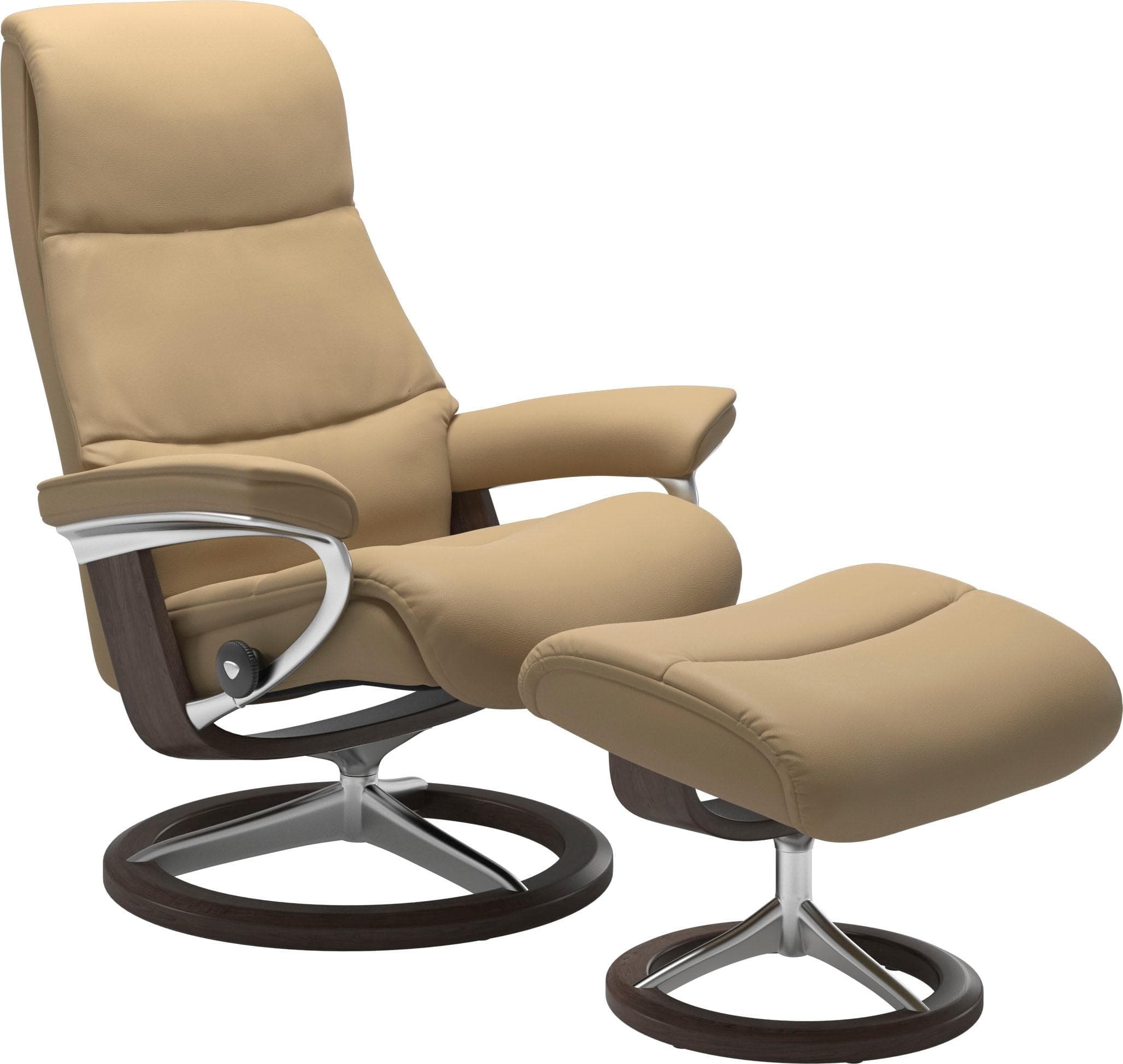 STRESSLESS Relaxsessel View S Leder sand PALOMA Signature Base