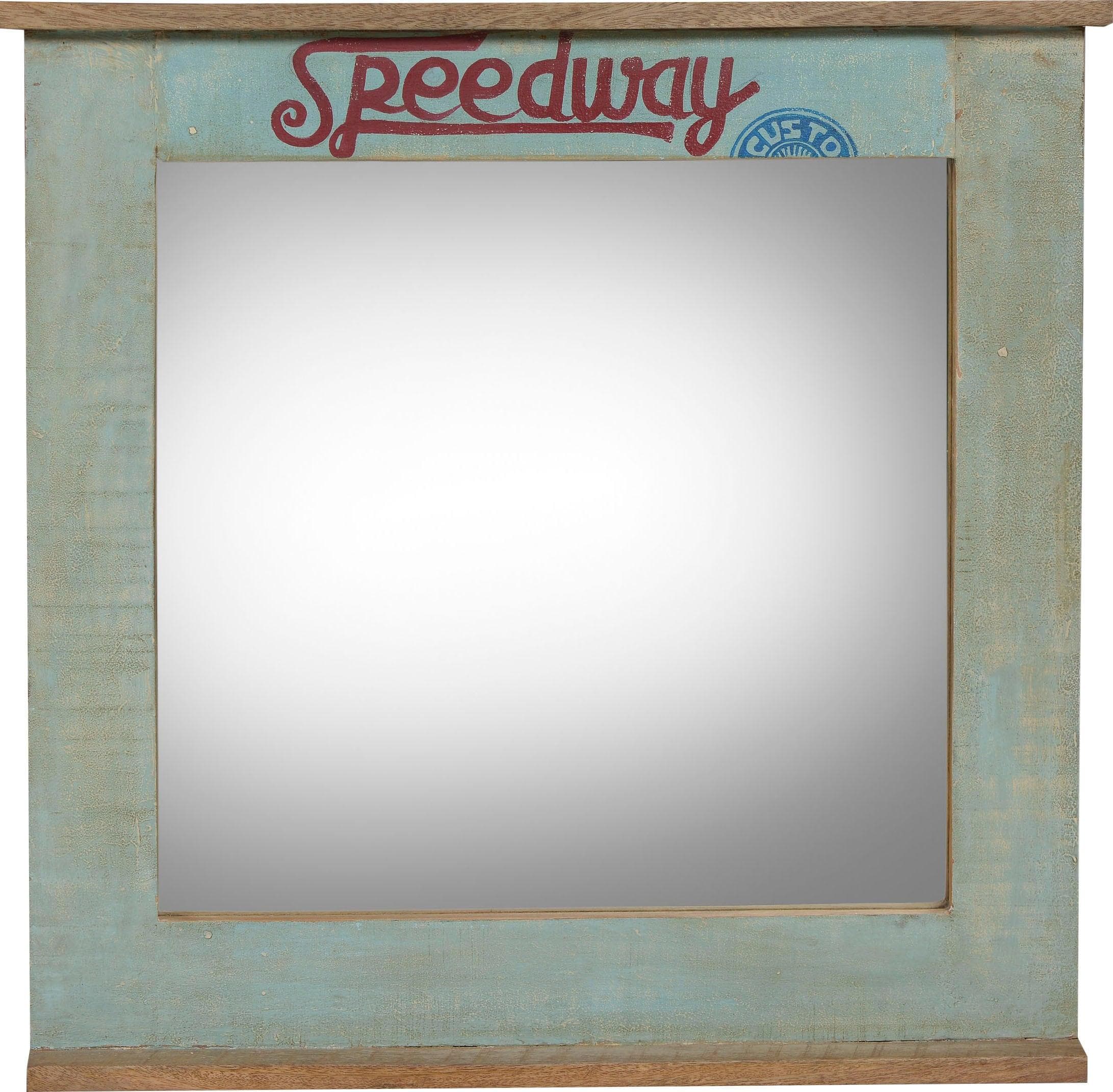 Sit Spiegel "Speedway" Braun Blau Massivholz