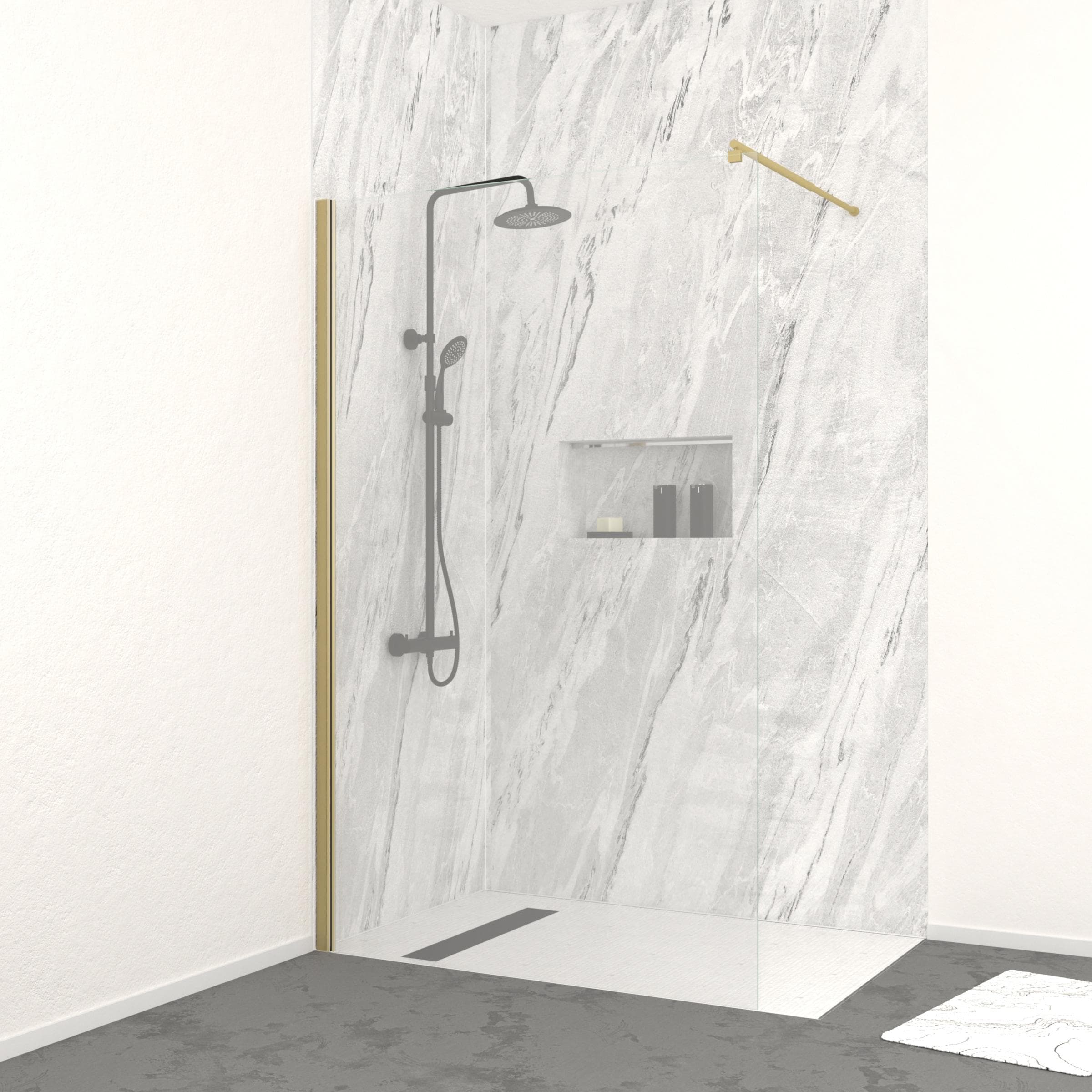 MARWELL Walk-in-Dusche Spezia Gold 200x120 cm