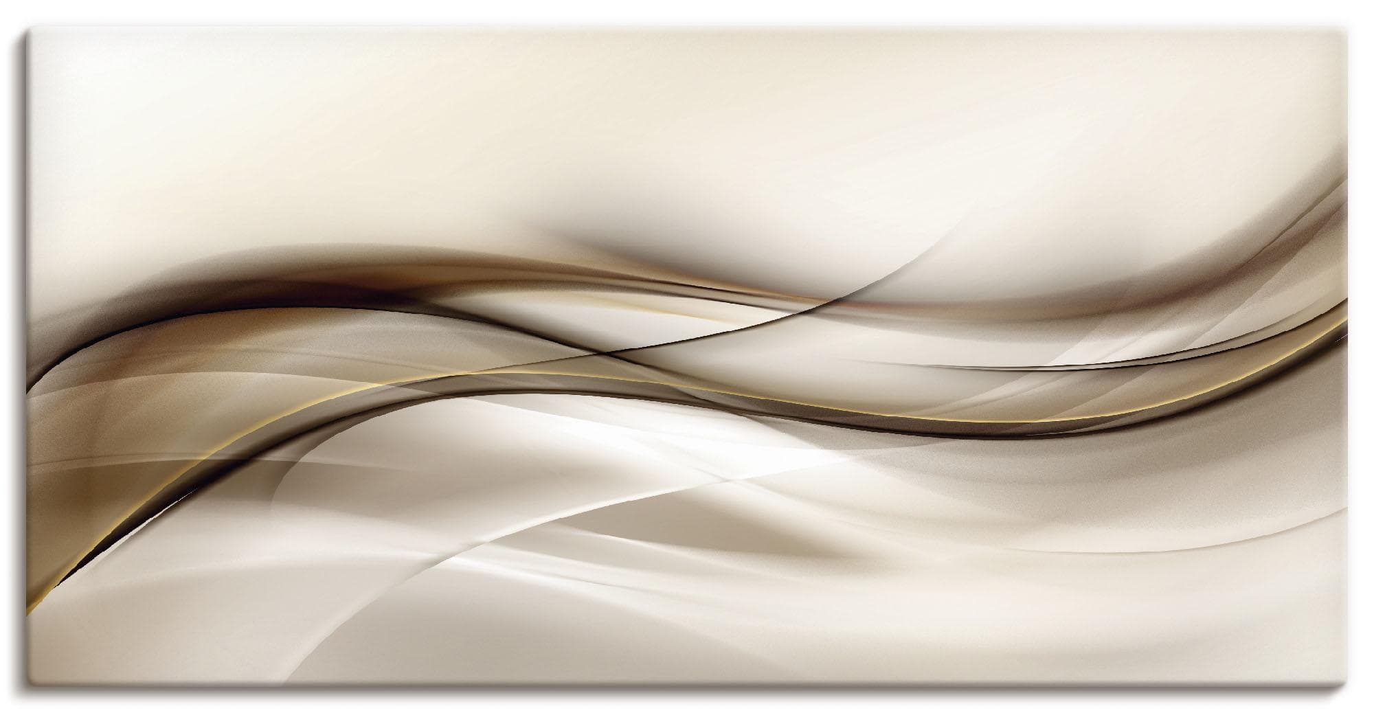 ARTLAND Wandbild Braune abstrakte Welle Leinwandbild Alubild Poster