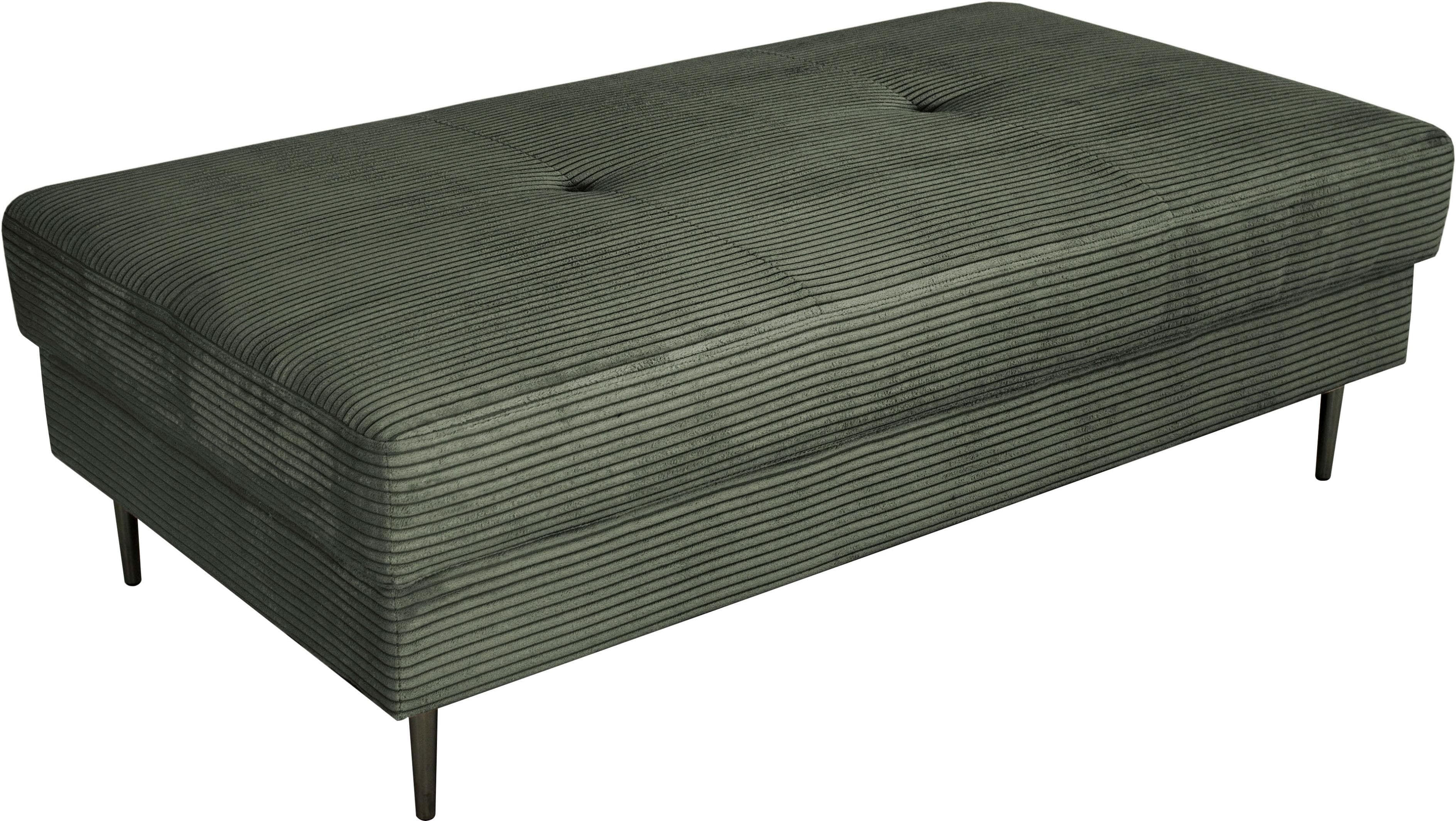 Hocker TRENDS BY HG SUMMER Grün Cord-Stoff Metallfuß