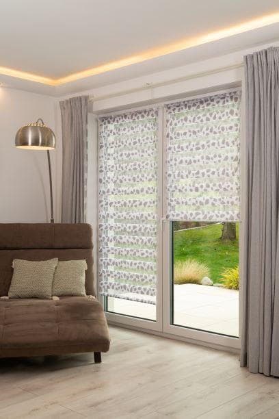 K-Home Doppelrollo Delphi 150x75 cm Stein/Taupe Polyester