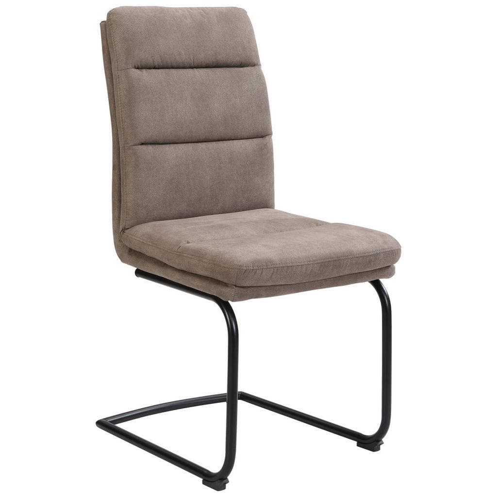 Cantus Schwingstuhl Taupe Metall Textil C-Form 46x62.5x95 cm