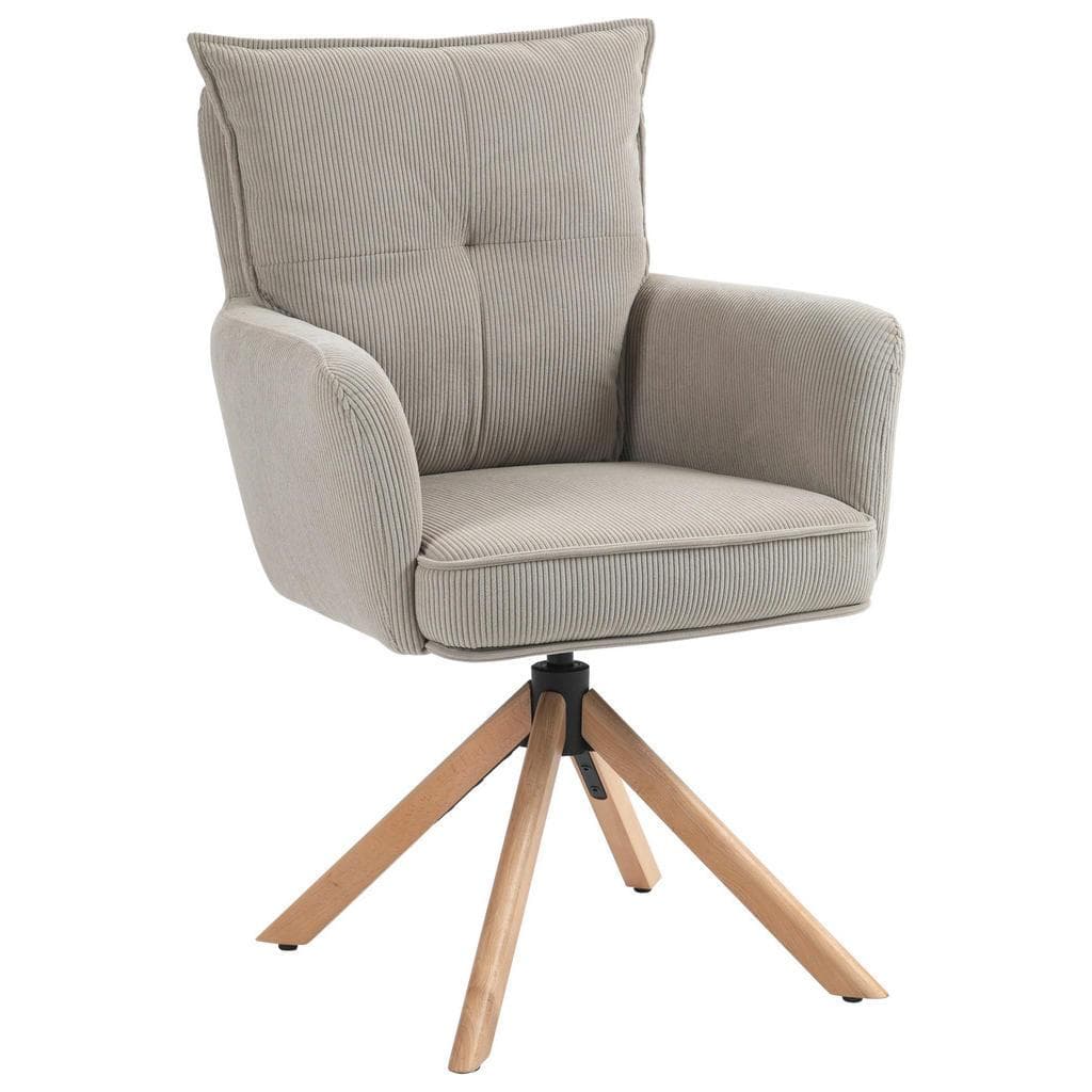 Novel Armlehnstuhl Hellbraun Buche Massiv 360° Drehbar