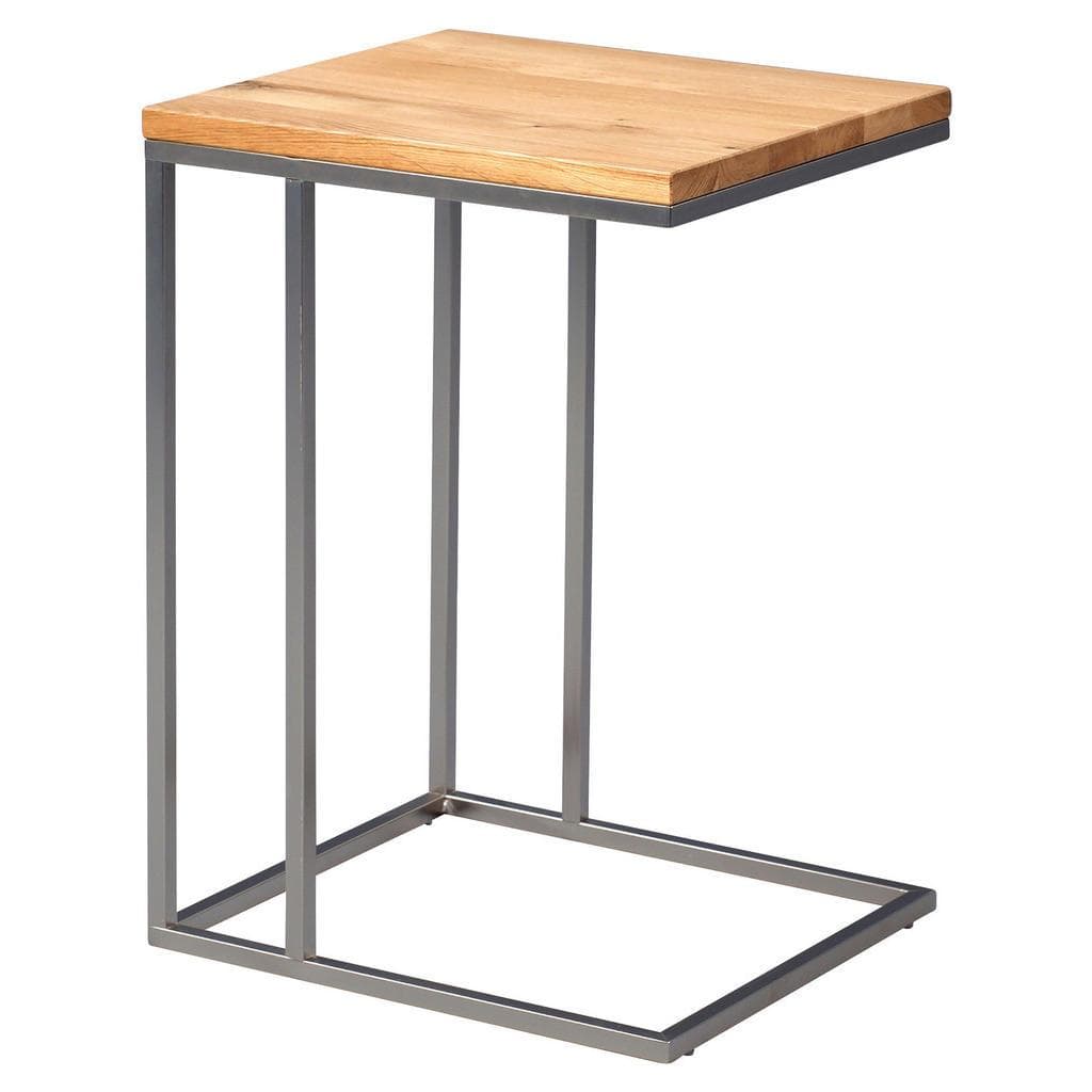 M2 Beauté Beistelltisch Wildeiche Metall Modern C-Form