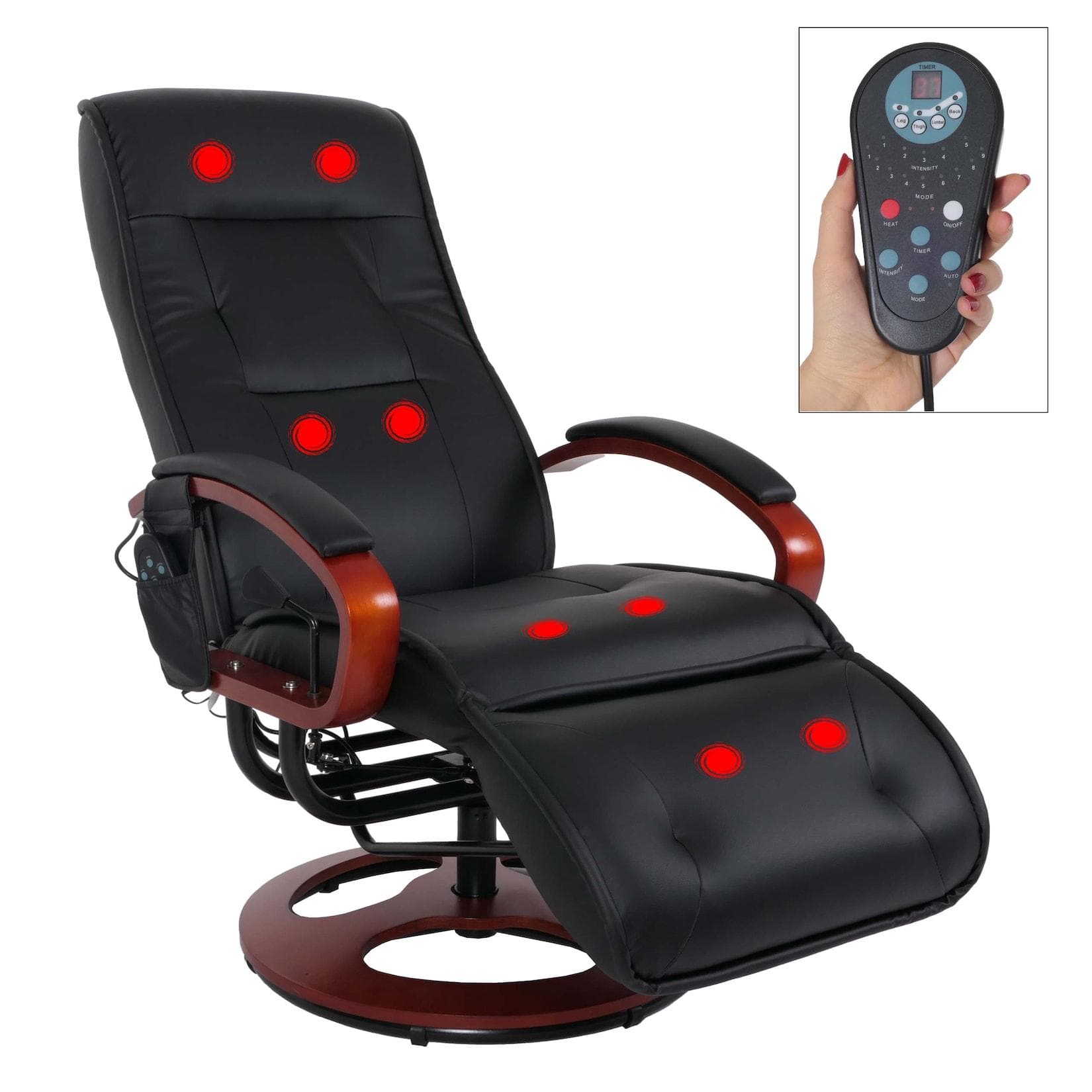 MCW Relaxliege Terni II Massagesessel Schwarz Leder-Optik