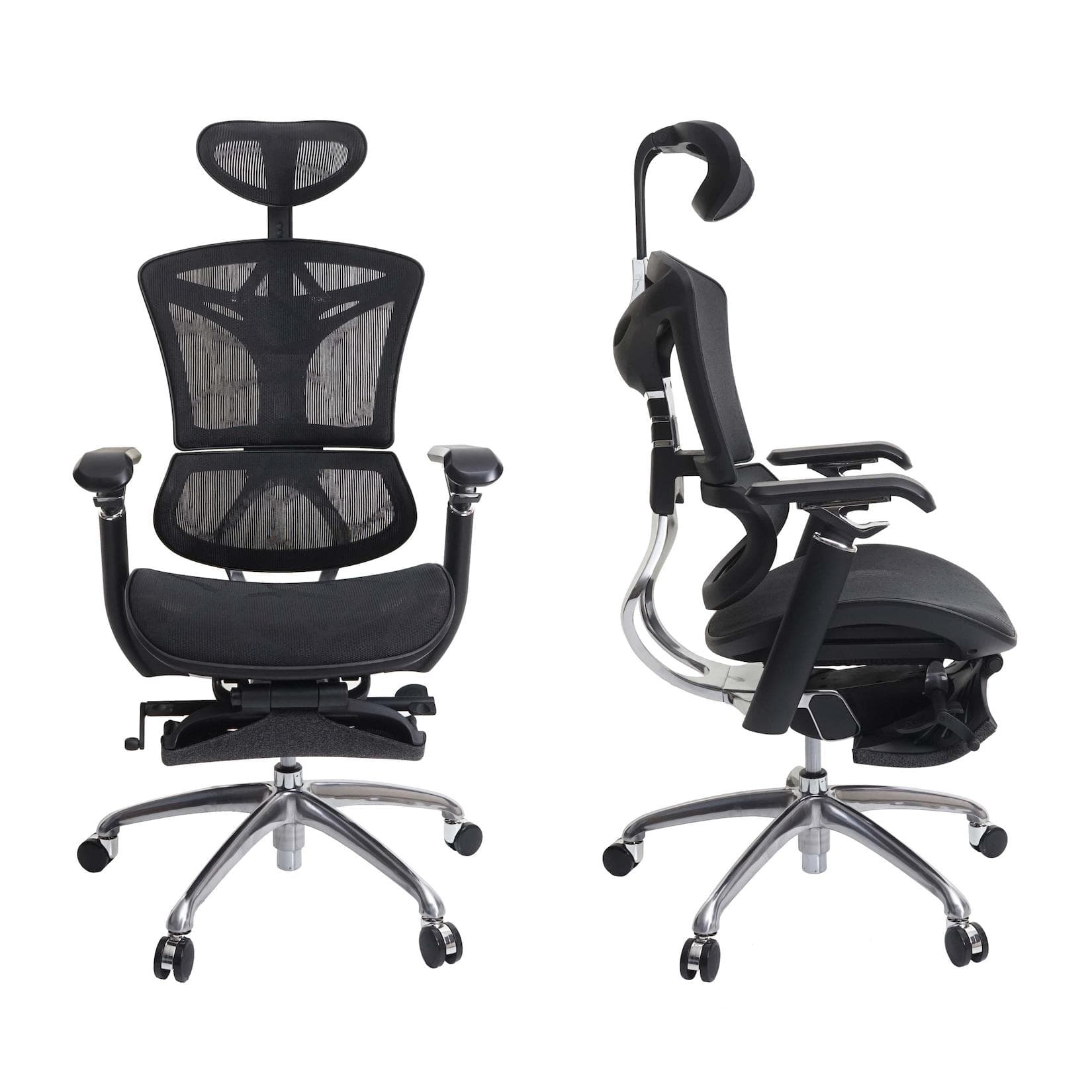 SIHOO Bürostuhl Schreibtischstuhl, ergonomisch, Fußstütze, Lordosenstütze - Schwarz