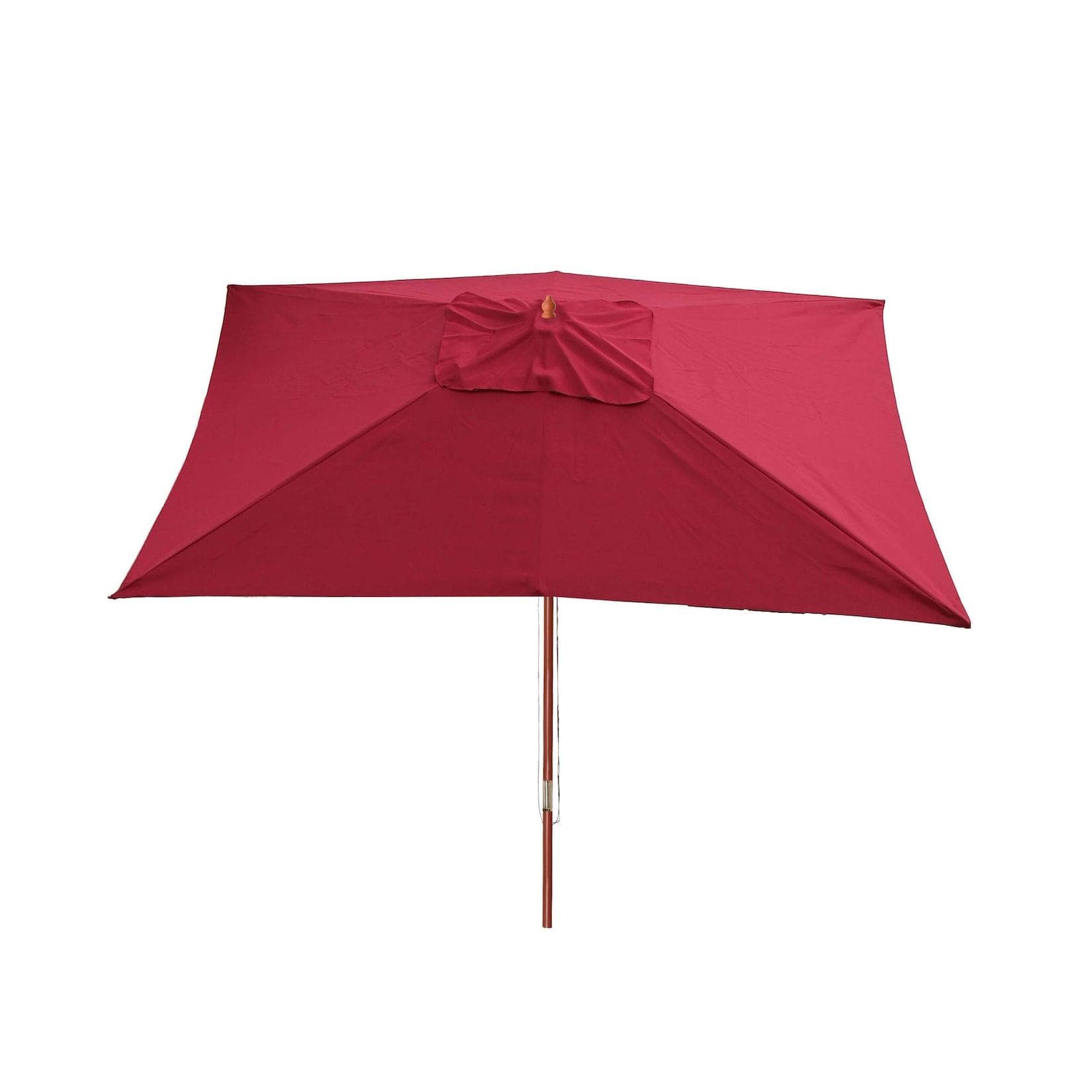 MCW Sonnenschirm Lissabon 3x4m Polyester/Holz Marktschirm Bordeaux