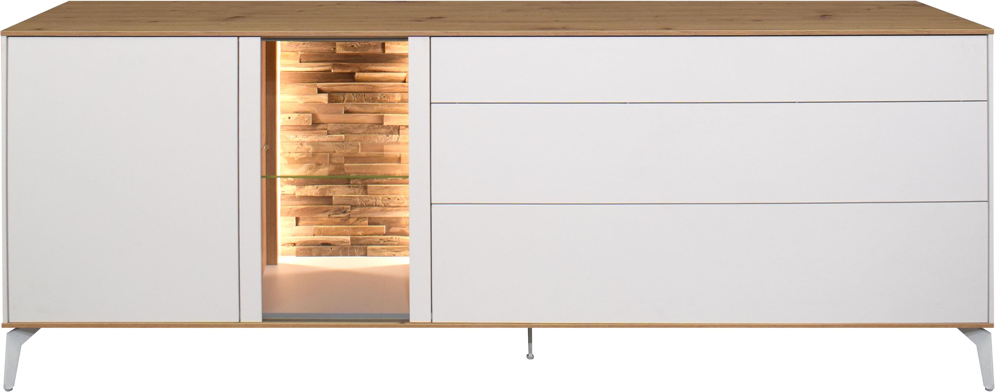 Mäusbacher Faro Lowboard weiß mit LED-Beleuchtung und Push-to-open