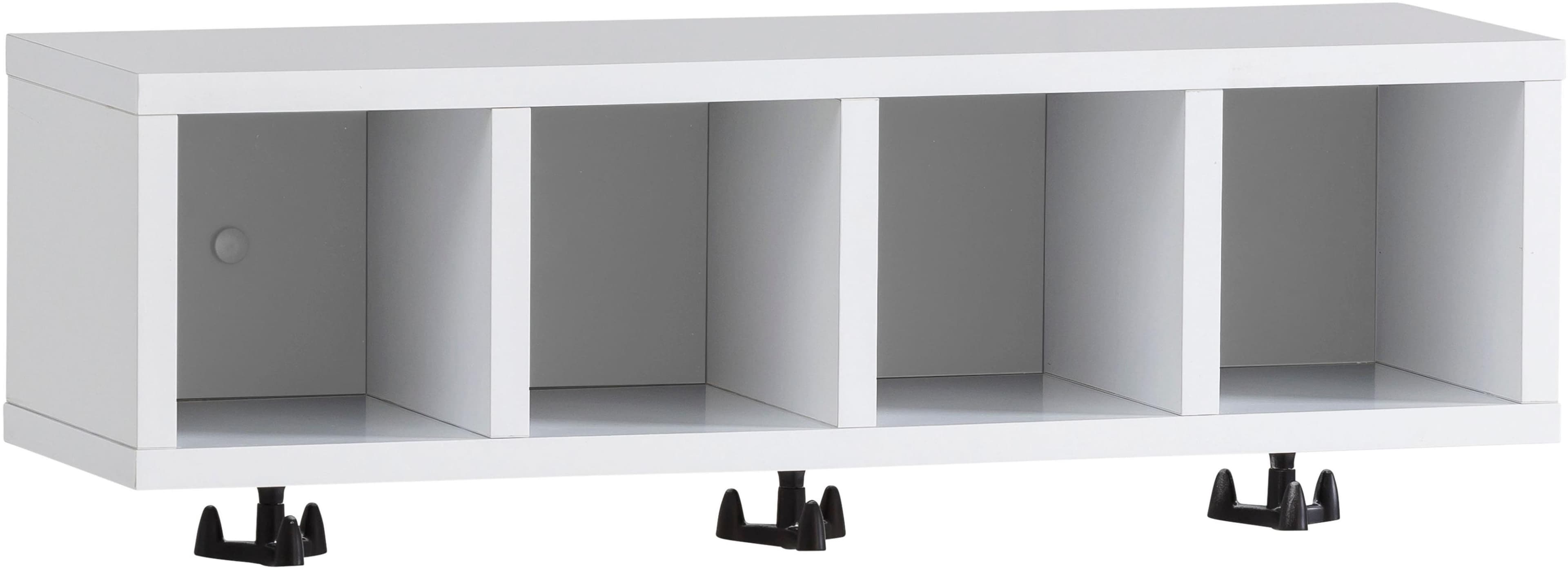 Wandregal WELLTIME Lugo 59 cm Weiß mit 4 Fächern und Haken
