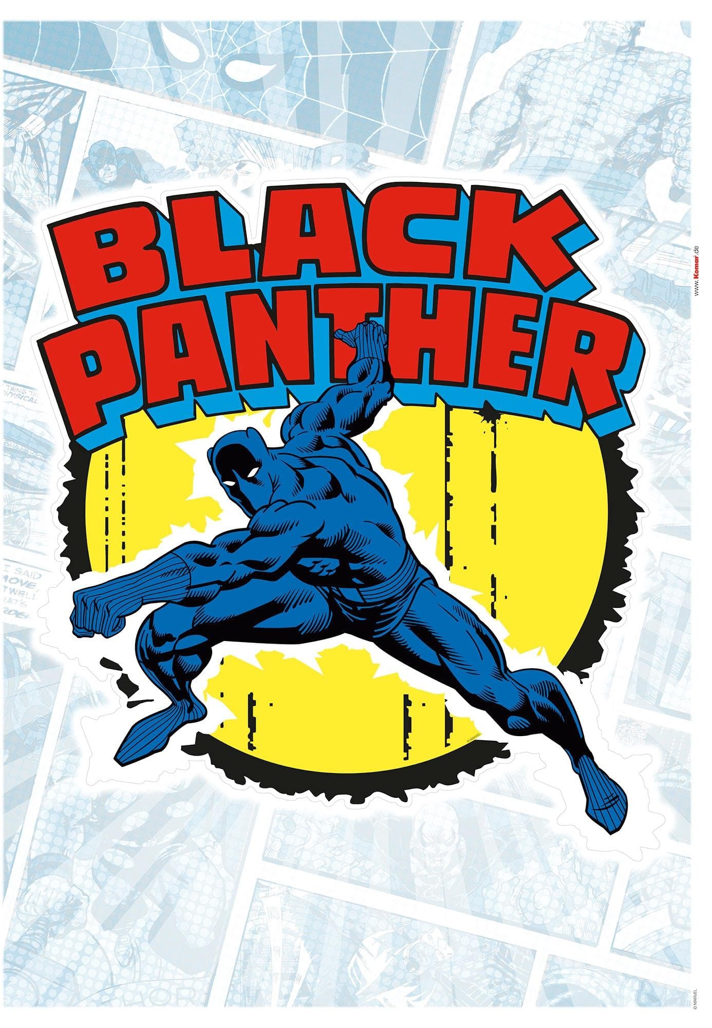 Wandtattoo KOMAR Black Panther Comic 50x70 cm bunt