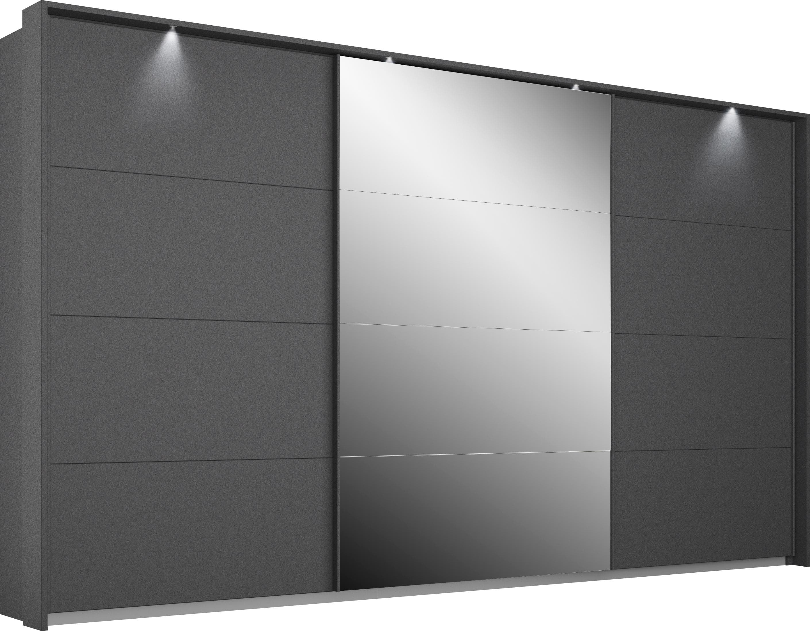RAUCH Schwebetürenschrank KEPAN Grau mit Passepartout