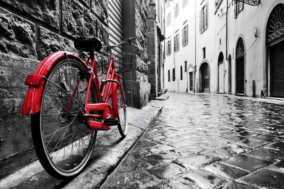 Fototapete PAPERMOON Retro Old Town Bike - Vliestapete 4,5x2,8m