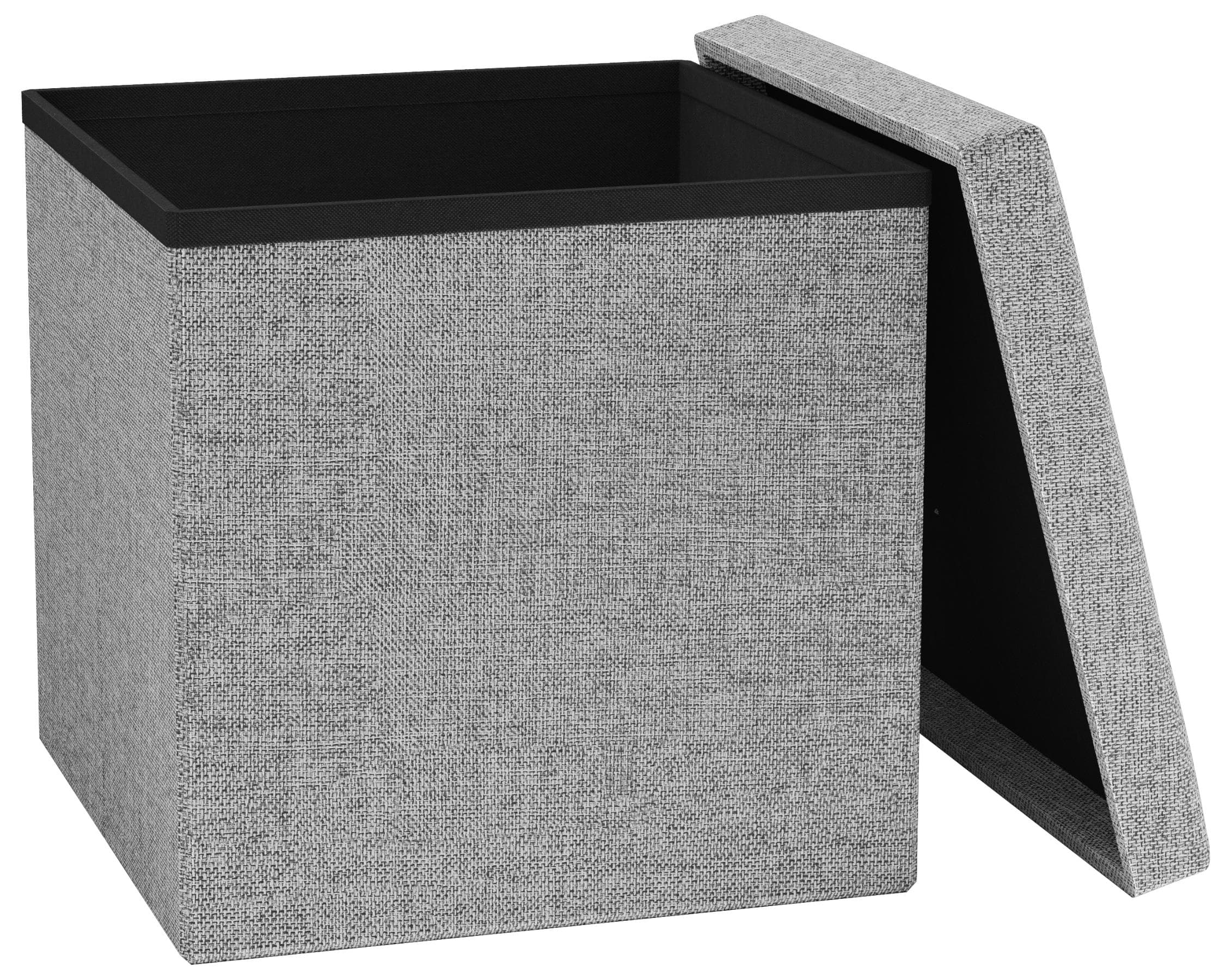 VCM Sitztruhe Boxas Grau Stoff Sitzbank mit Stauraum