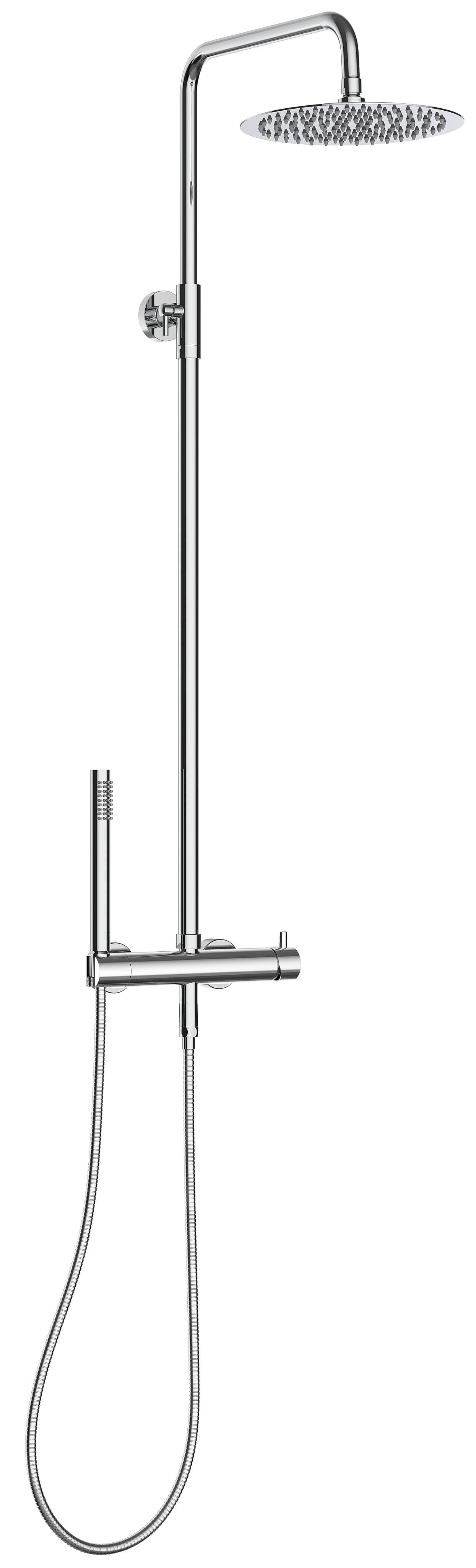 MARWELL Classico Stangenbrause-Set Regendusche silber