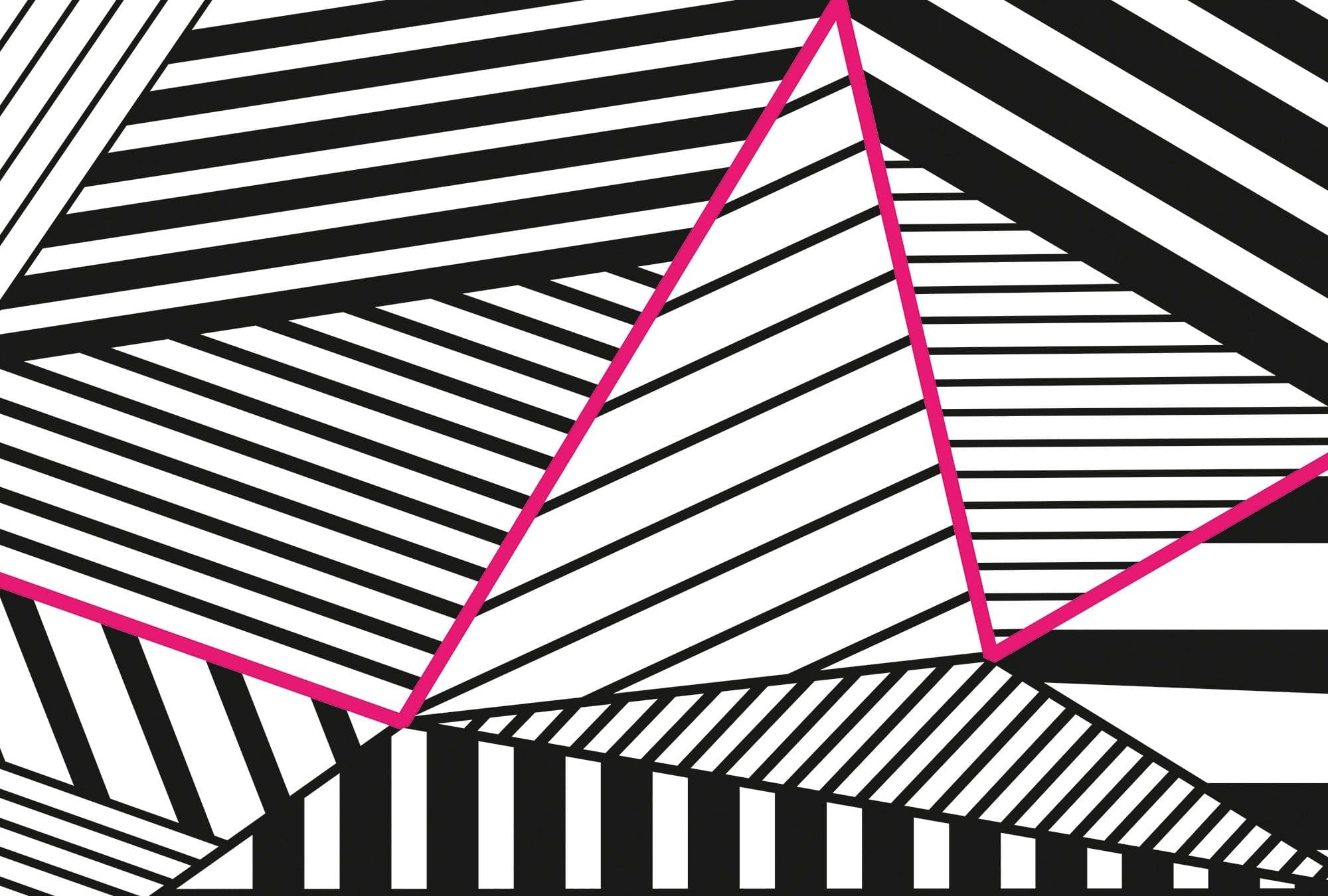 ARCHITECTS PAPER Fototapete Atelier 47 Stripes Rosa/Schwarz/Weiß 3D-Optik Vlies