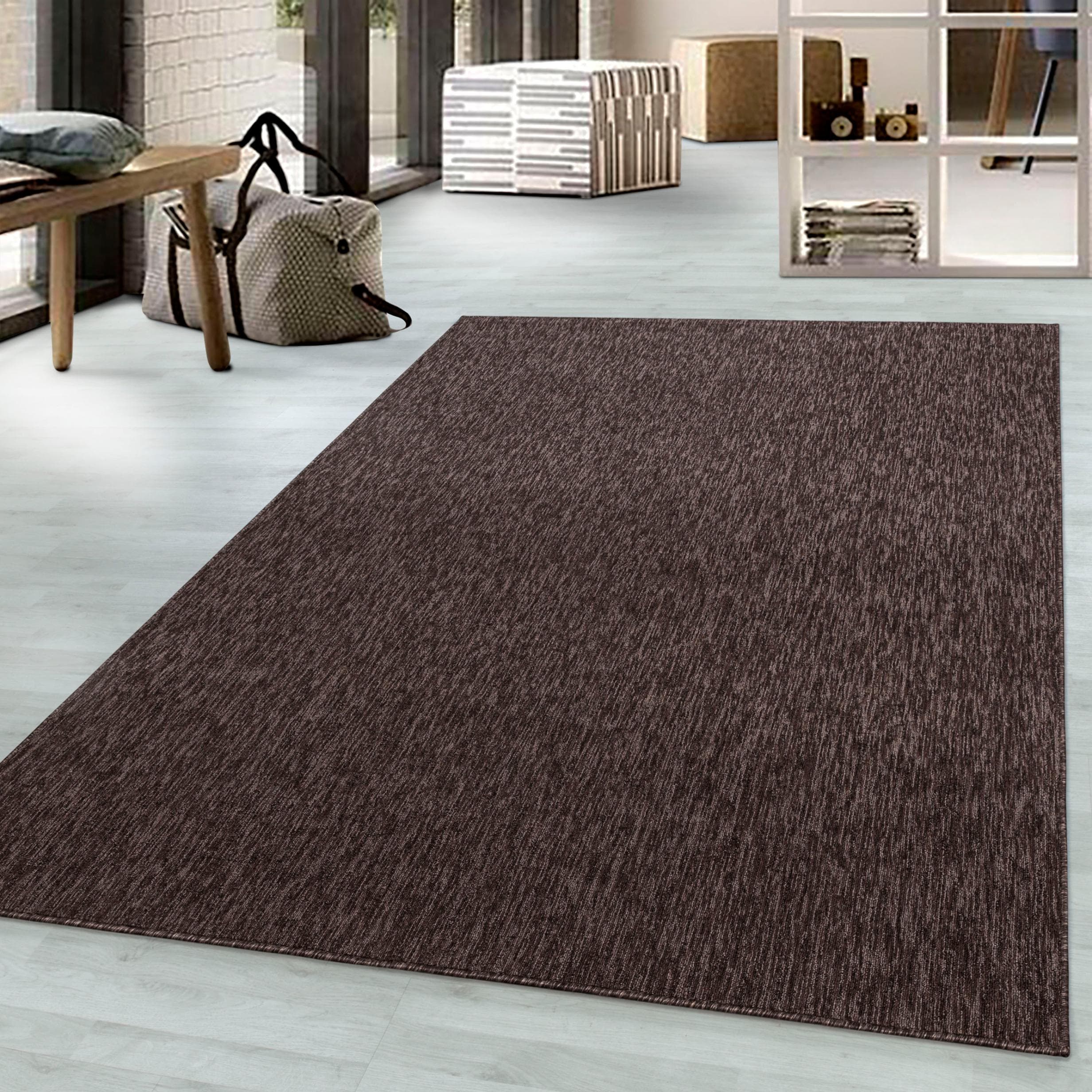Ayyildiz Teppiche Nizza 1800 Kurzflor Teppich Braun