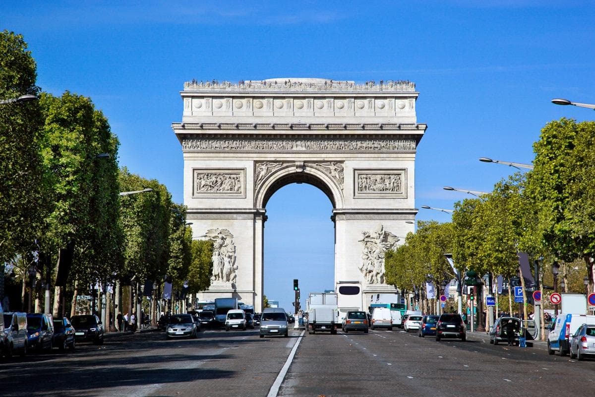 Fototapete PAPERMOON Arc de Trio - Vlies, bunt, 4,5x2,8m