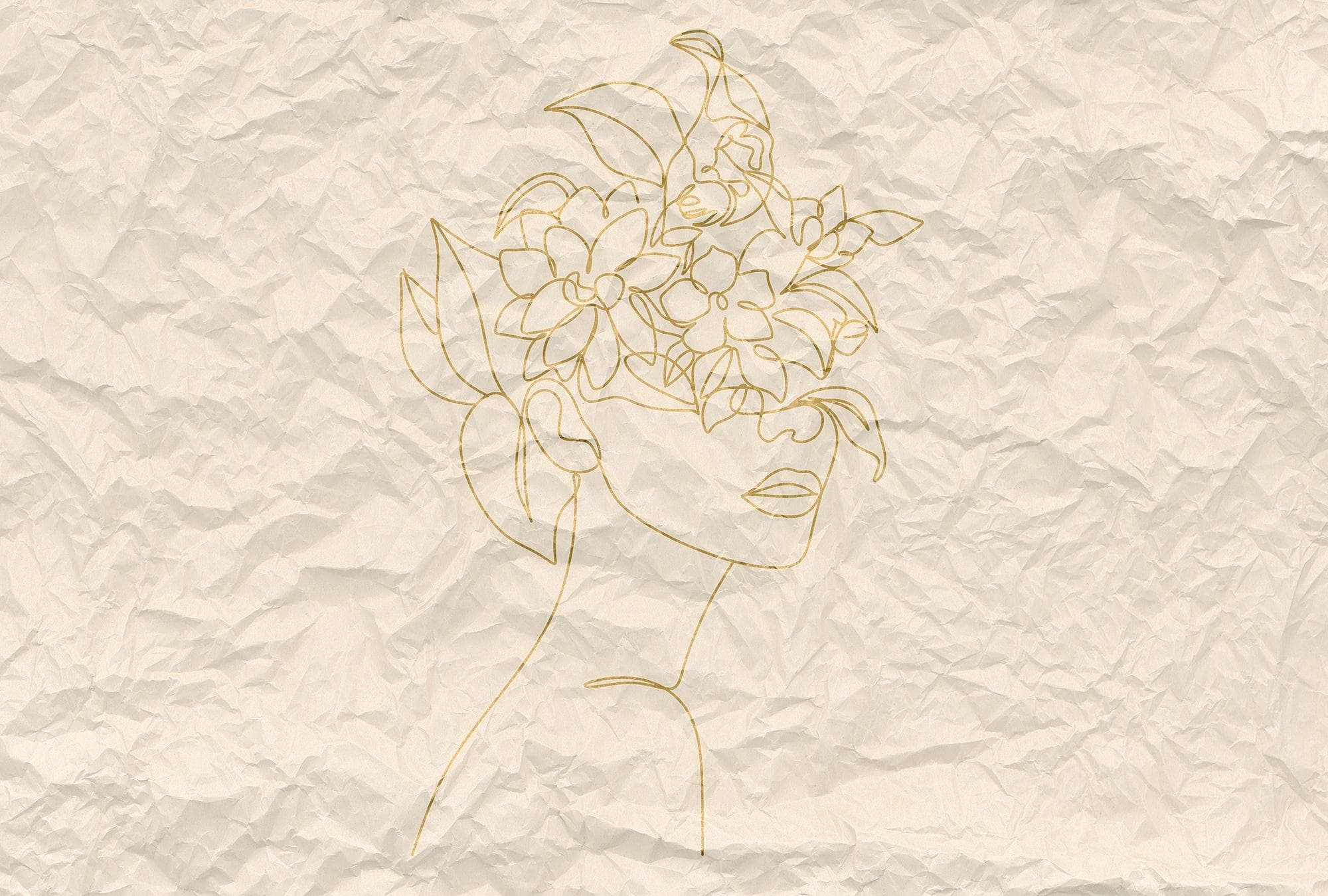 Livingwalls Fototapete ARTist Paper Face Beige Vlies