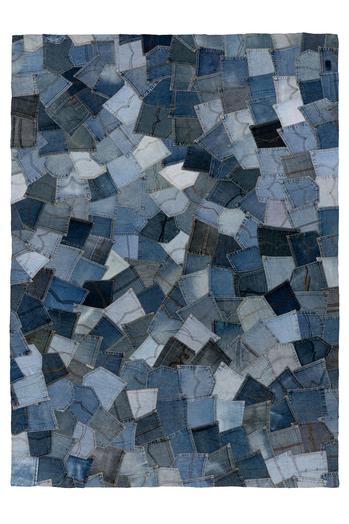 Kayoom Urban Denim 490 Teppich Blau Kurzflor