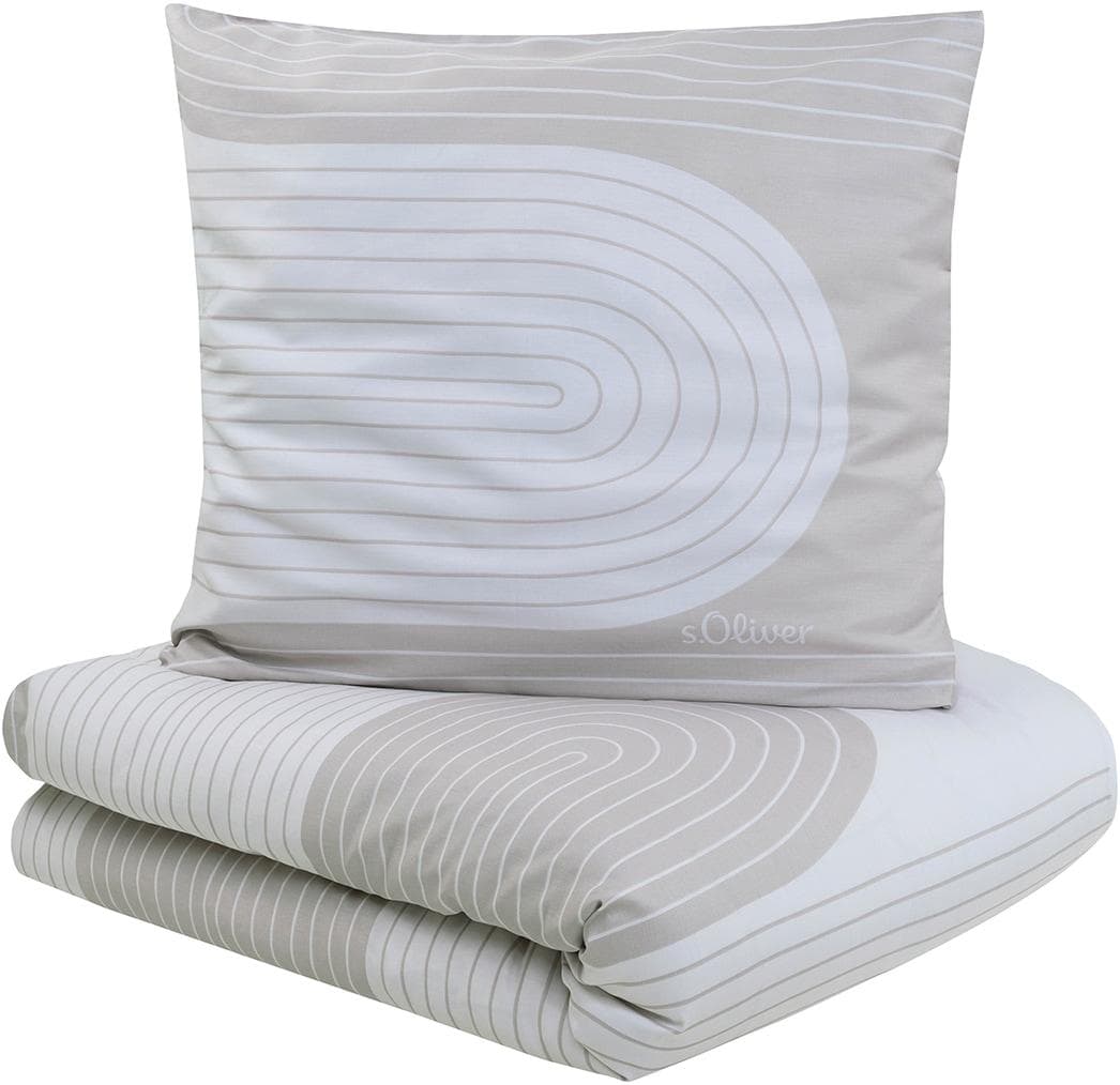 s.Oliver Satinbettwäsche Set natur 135x200cm 2-tlg. Mako-Satin