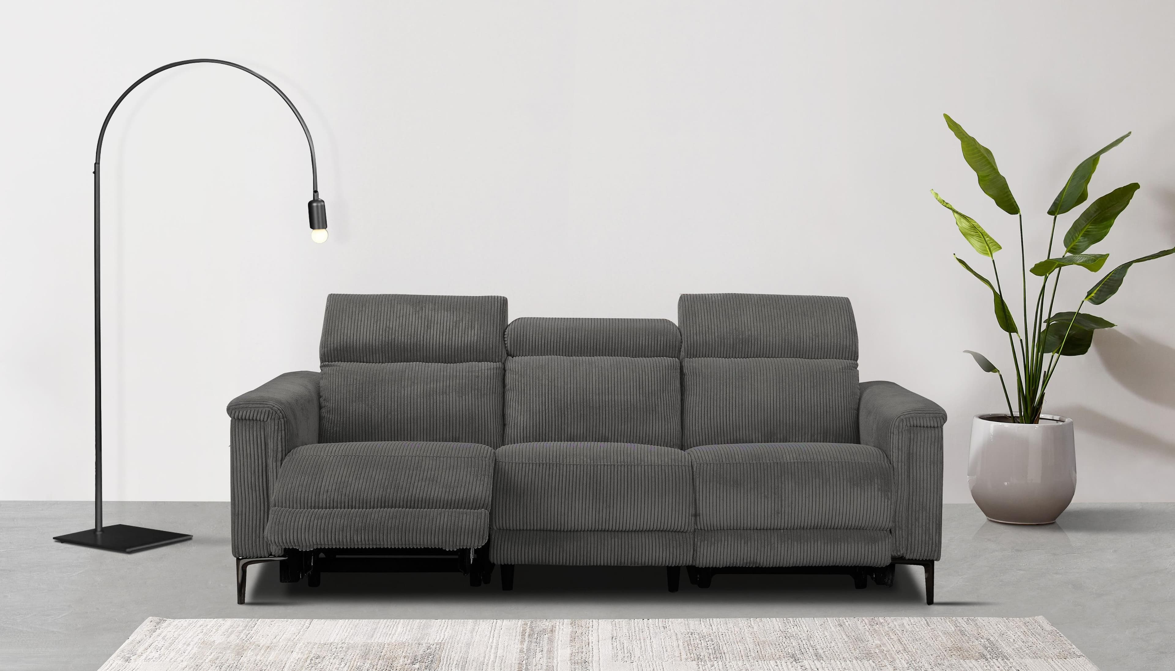 OTTO HOME LUND Cord 3-Sitzer Sofa mit Relaxfunktion und USB-C