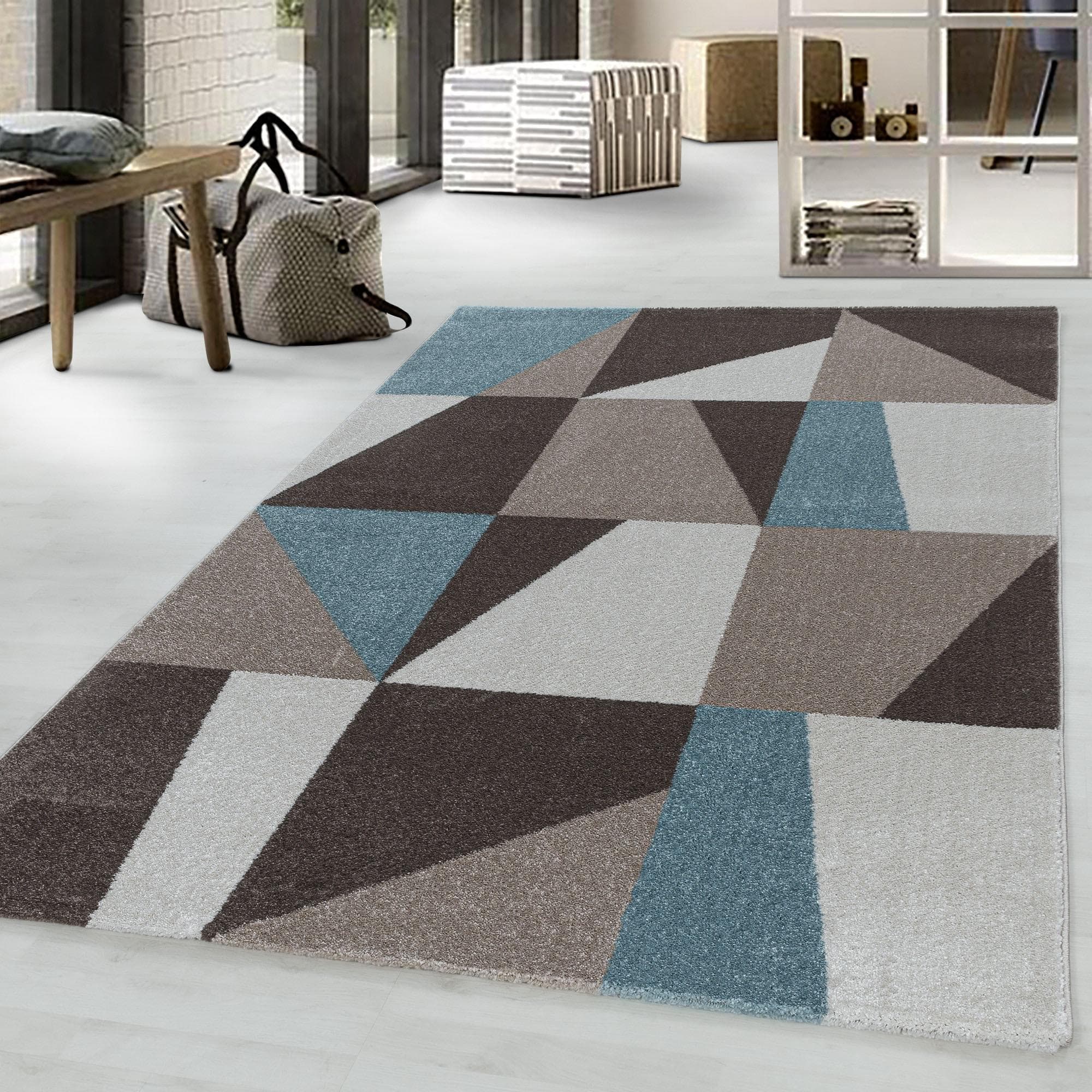 Webteppich Efor Blau ca. 80x250cm